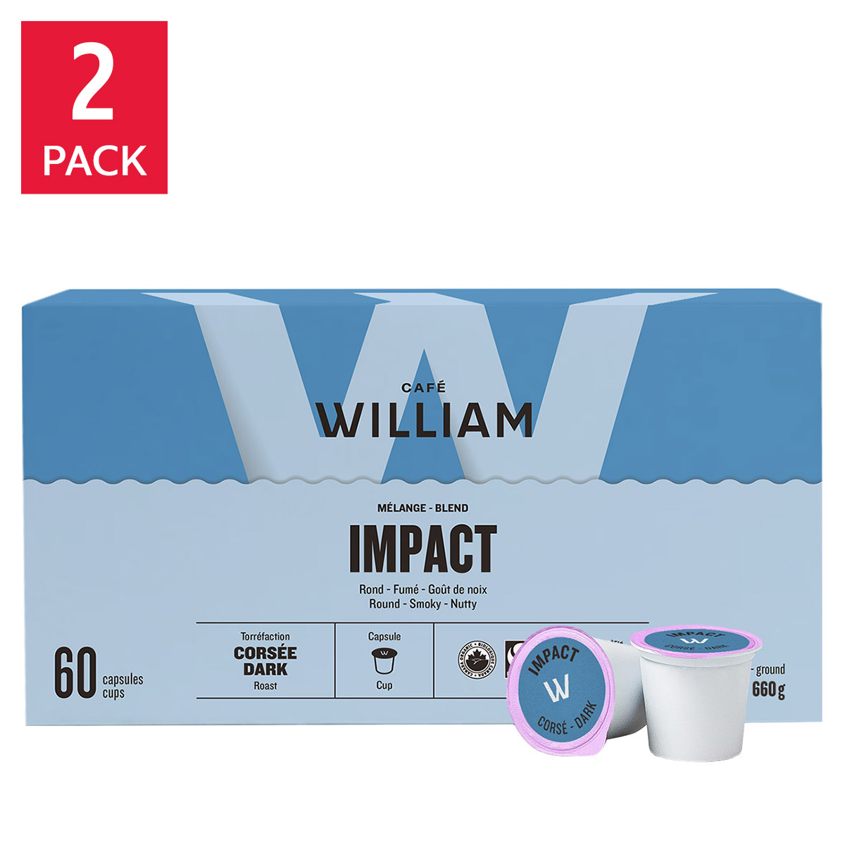 Cafe William Impact Dark Roast Single-serve K-cup Coffee Pods, 120-count