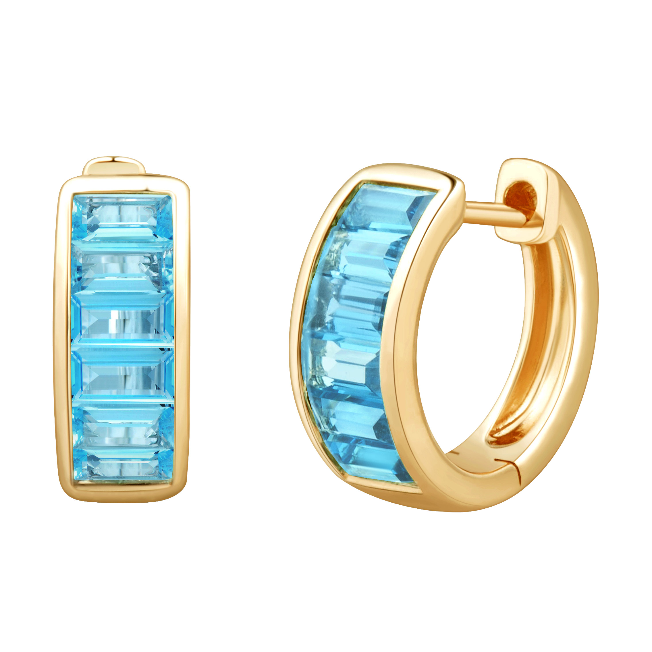 Swiss Blue Topaz Hoop Earrings