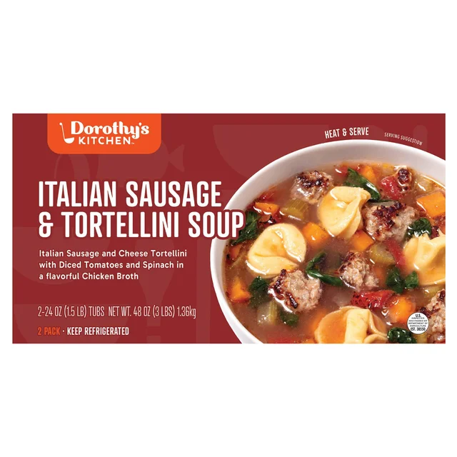 DOROTHY'S KITCHEN SAUSAGE & TORTELLINI SOUP 2/24 OZ (3LBS)
