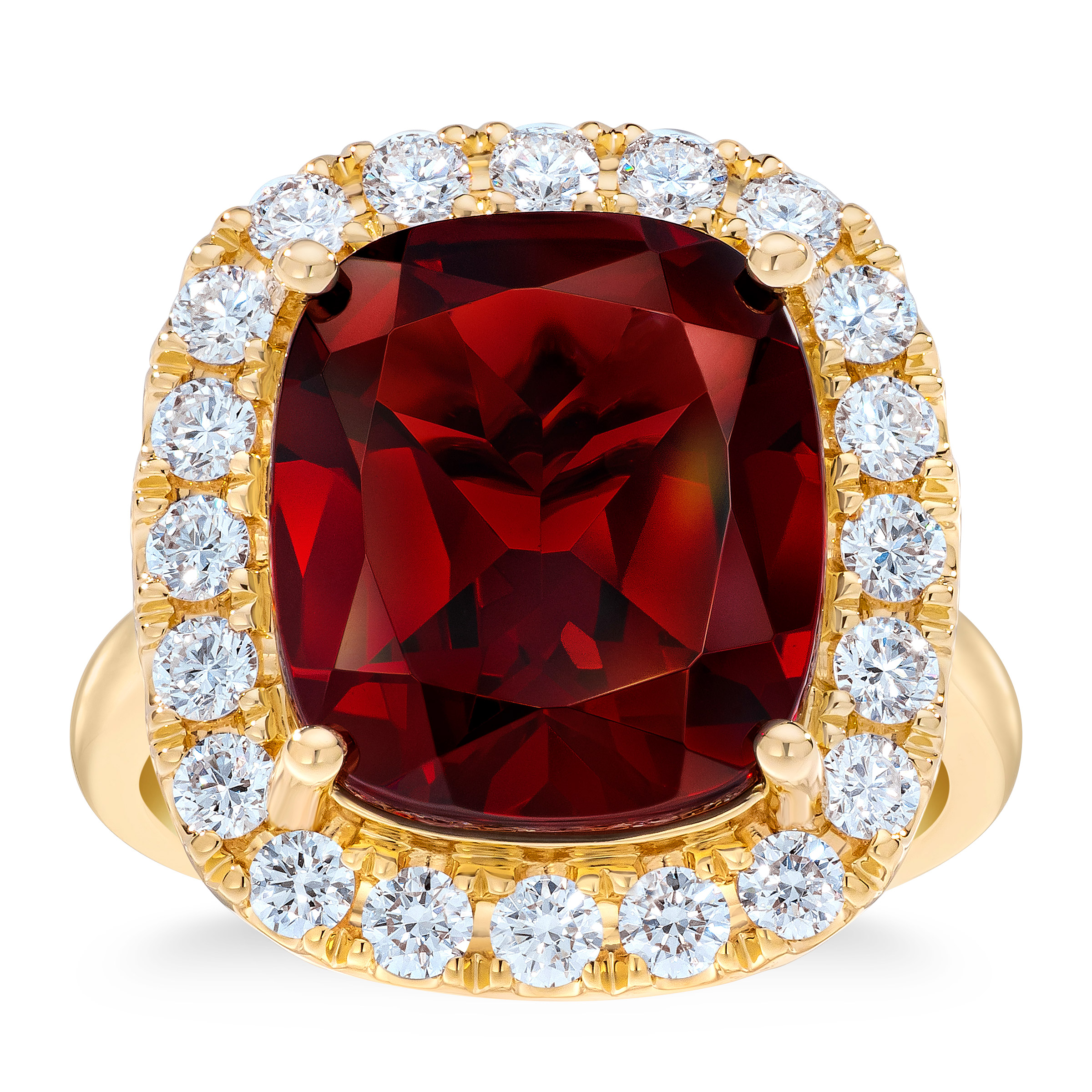 Garnet and Diamond 14kt Yellow Gold Ring