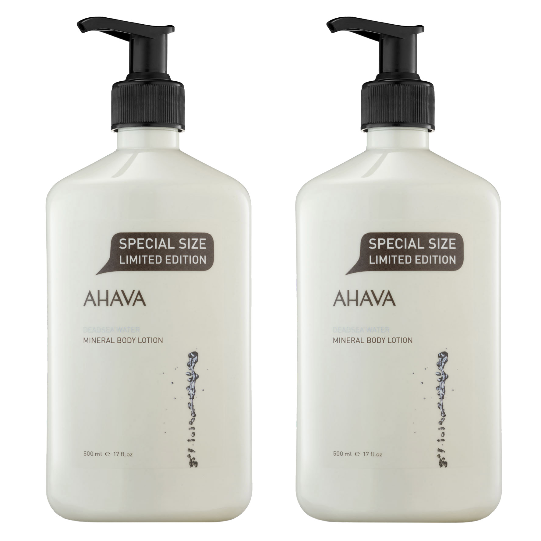 AHAVA Mineral Body Lotion, 17 fl oz, 2-pack