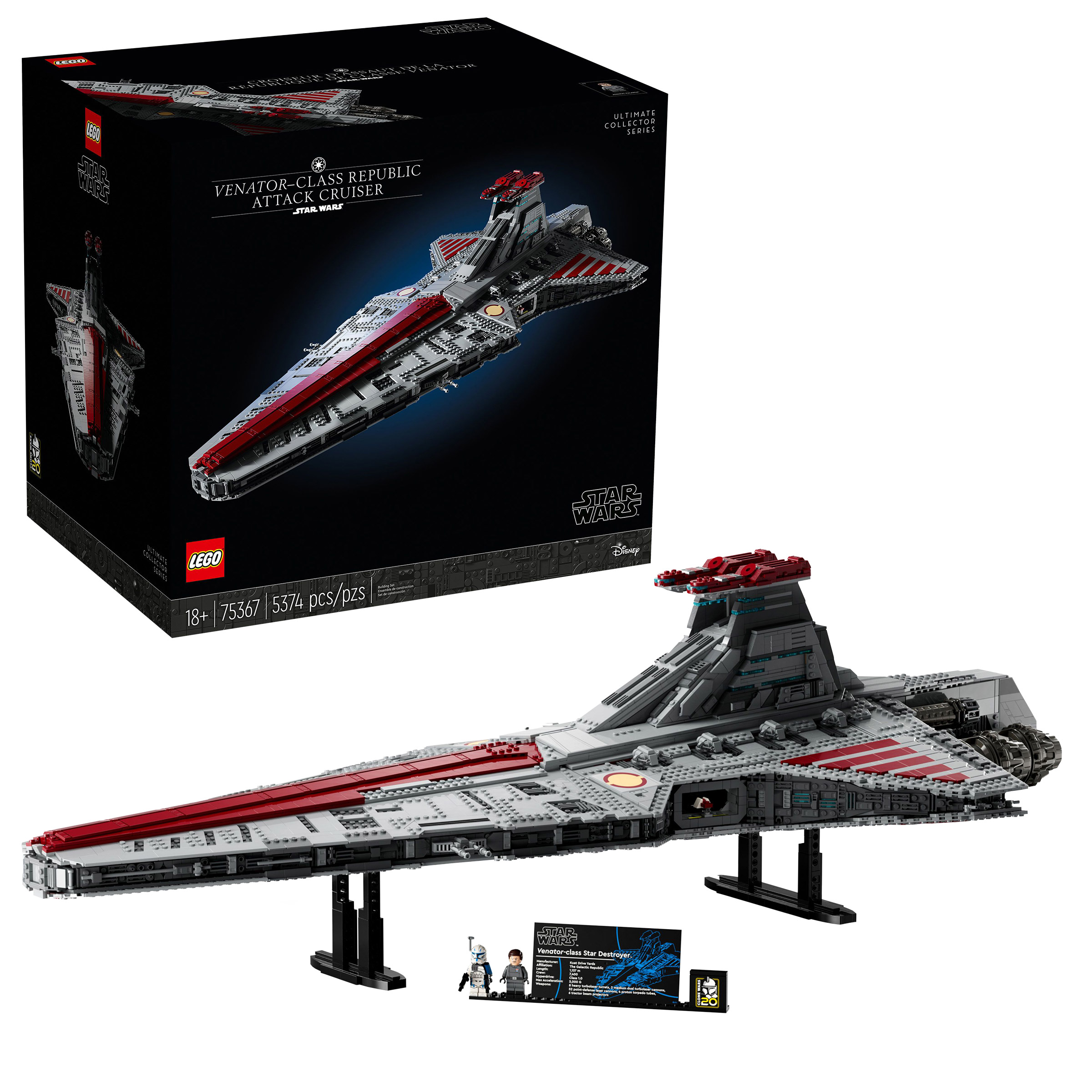LEGO Star Wars Venator-Class Republic Attack Cruiser 75367 with Bonus LEGO Star Wars C-3PO Buildable Droid Figure 75398