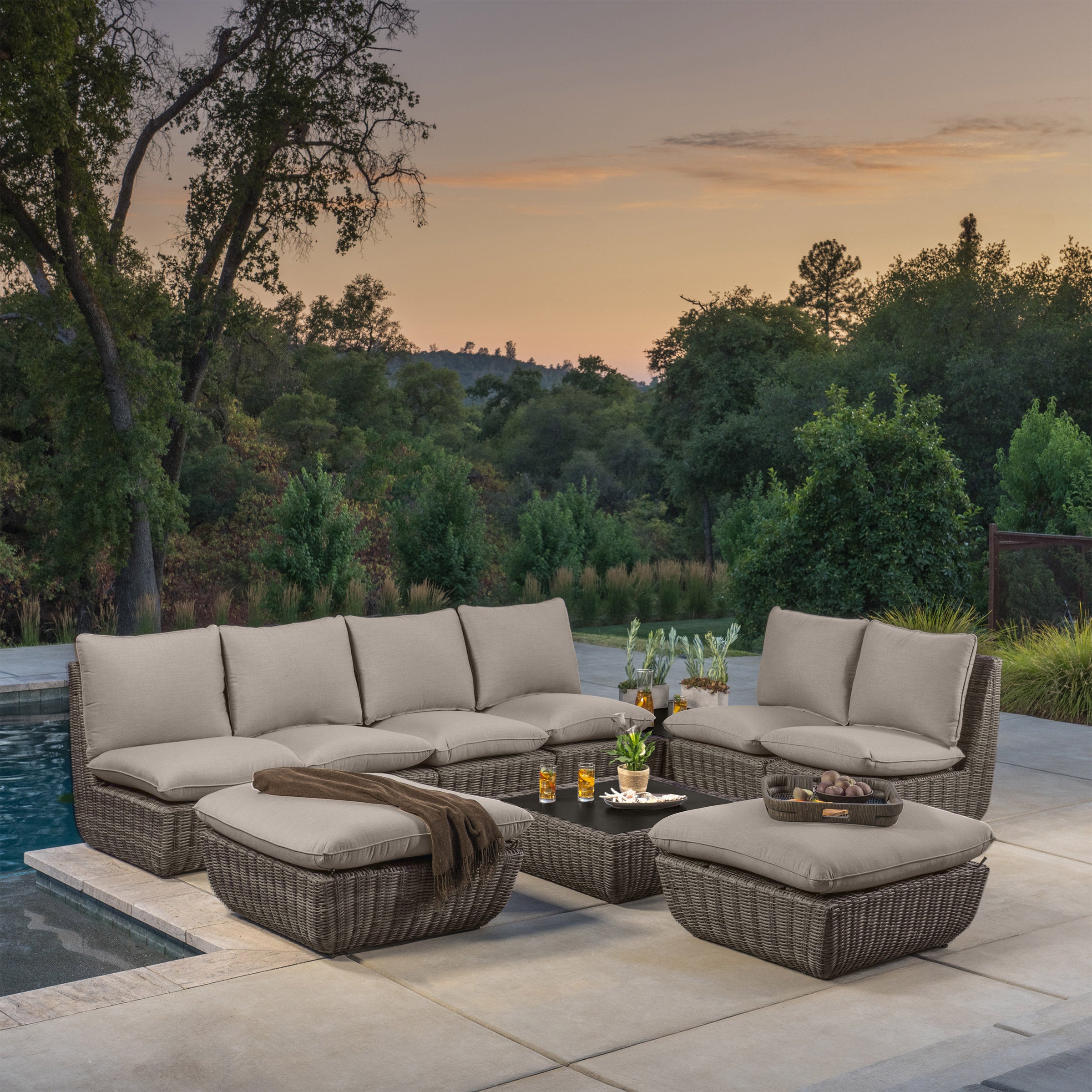 SunVilla Swann 10-piece Modular Outdoor Patio Sectional Set | Costco