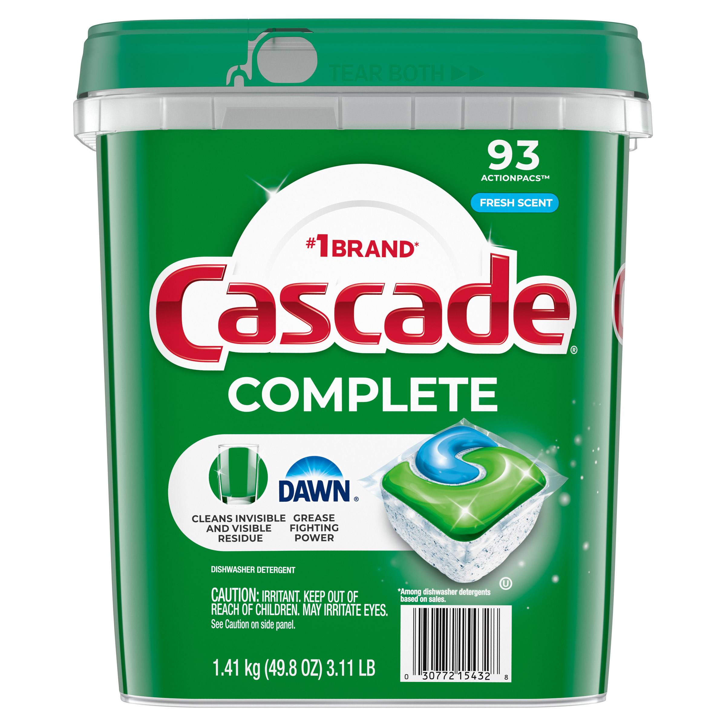 Cascade Complete Dishwasher Detergent ActionPacs  Fresh  93-count