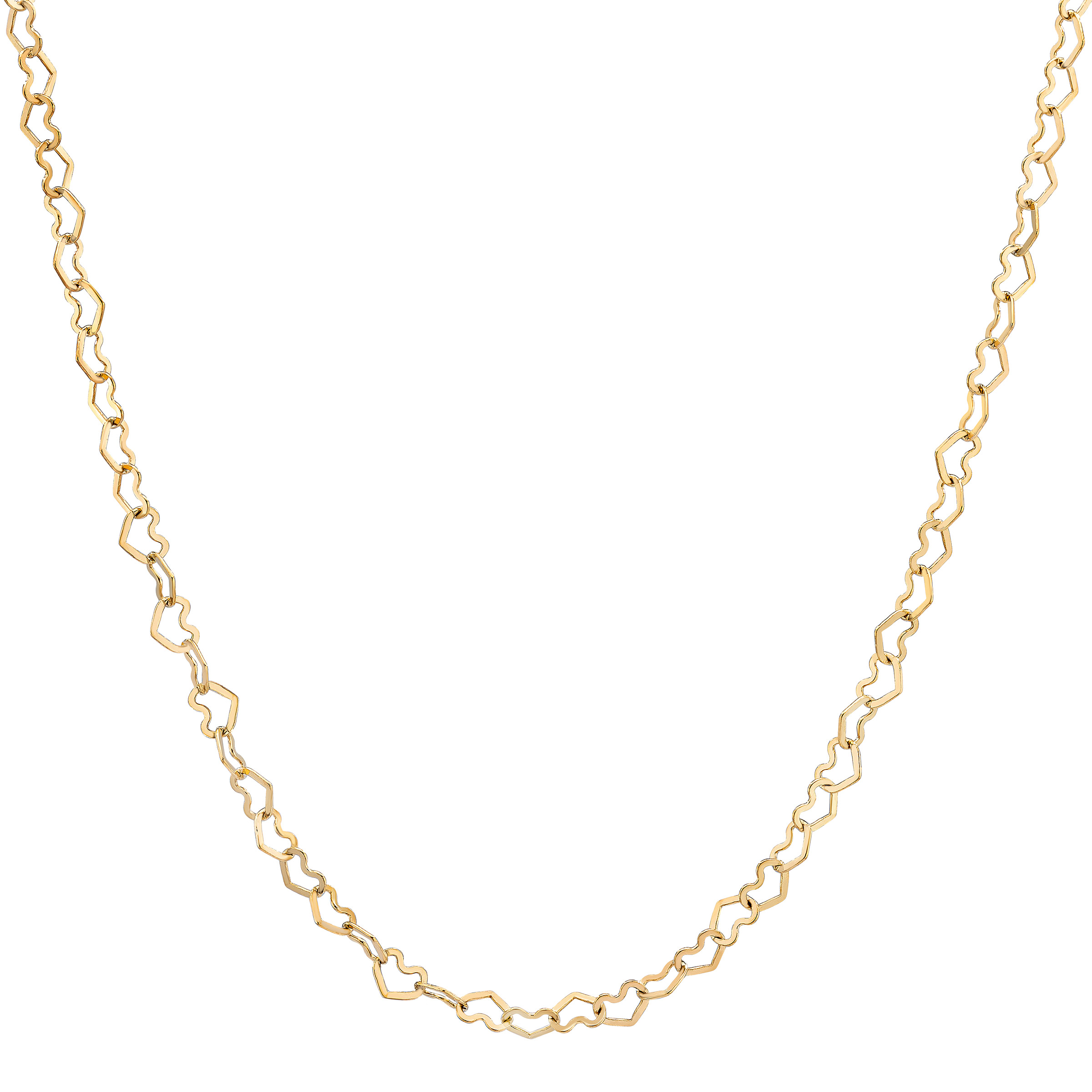 14kt Yellow Gold Heart Link Necklace Costco