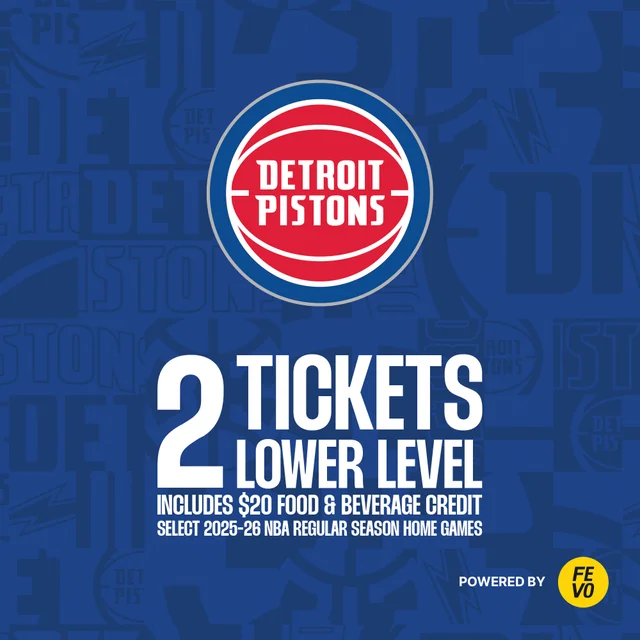 DETROIT PISTONS 2 LOWERTIX + $20 F&B ITEM IS NON-REFUNDABLE