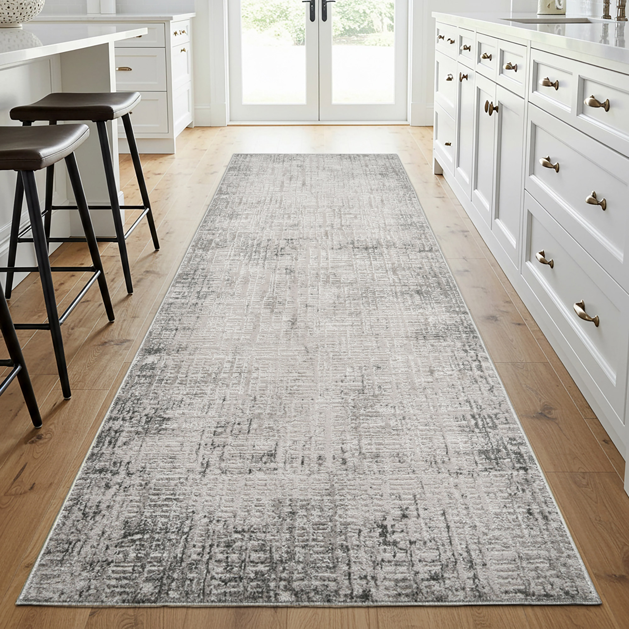 Divina Area Rug, Aloma Cream & Gray, Runner, 2'6
