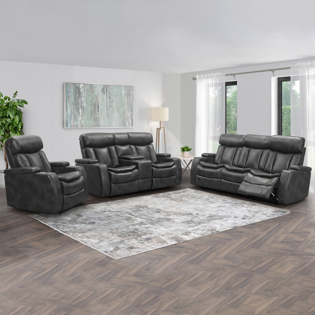 Zayne 3-piece Leather Power Reclining Set with Power Zayne 3-piece Leather Power Reclining Set with Power