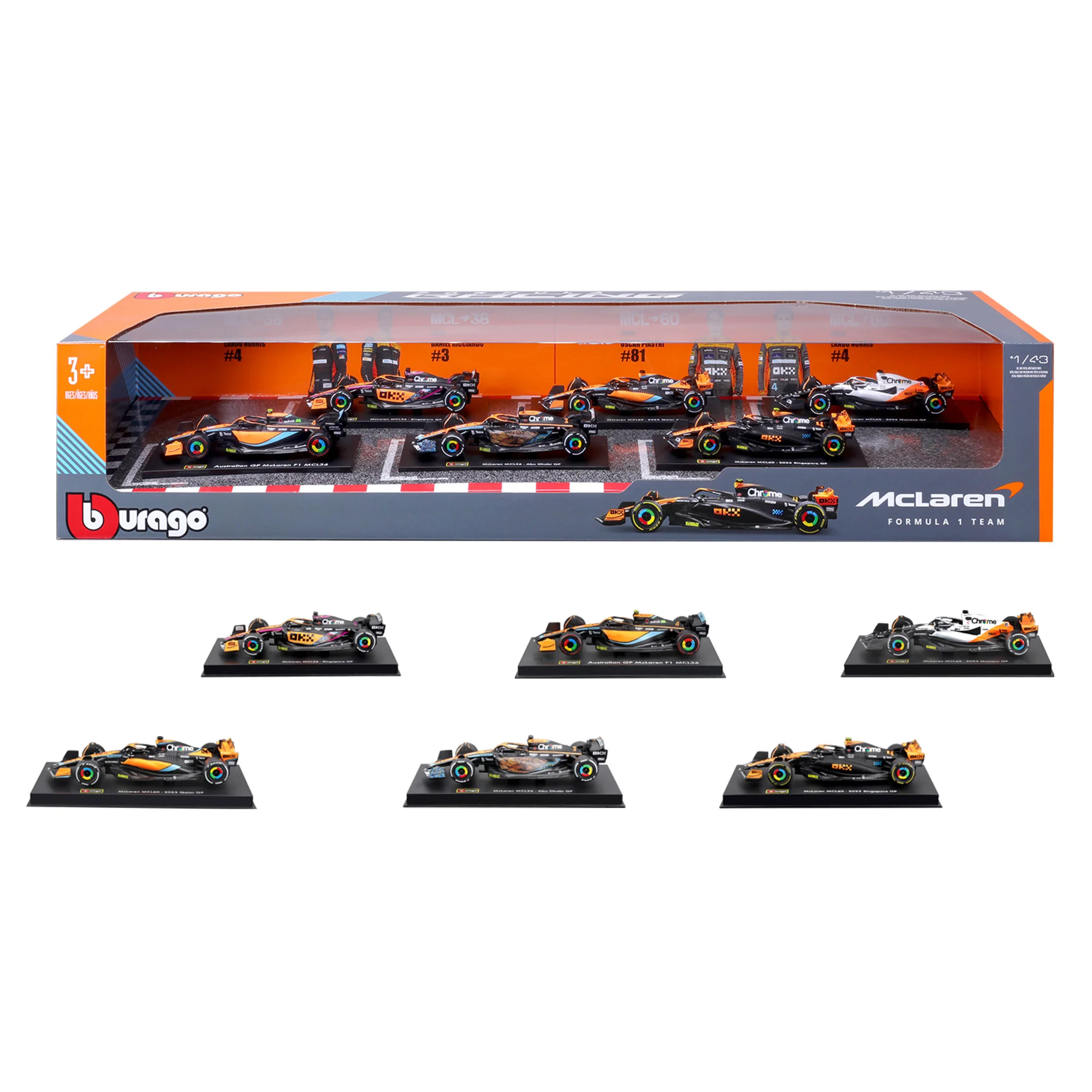 Bburago 1:43 McLaren Formula Racing Die-cast Model 6-pack | Costco