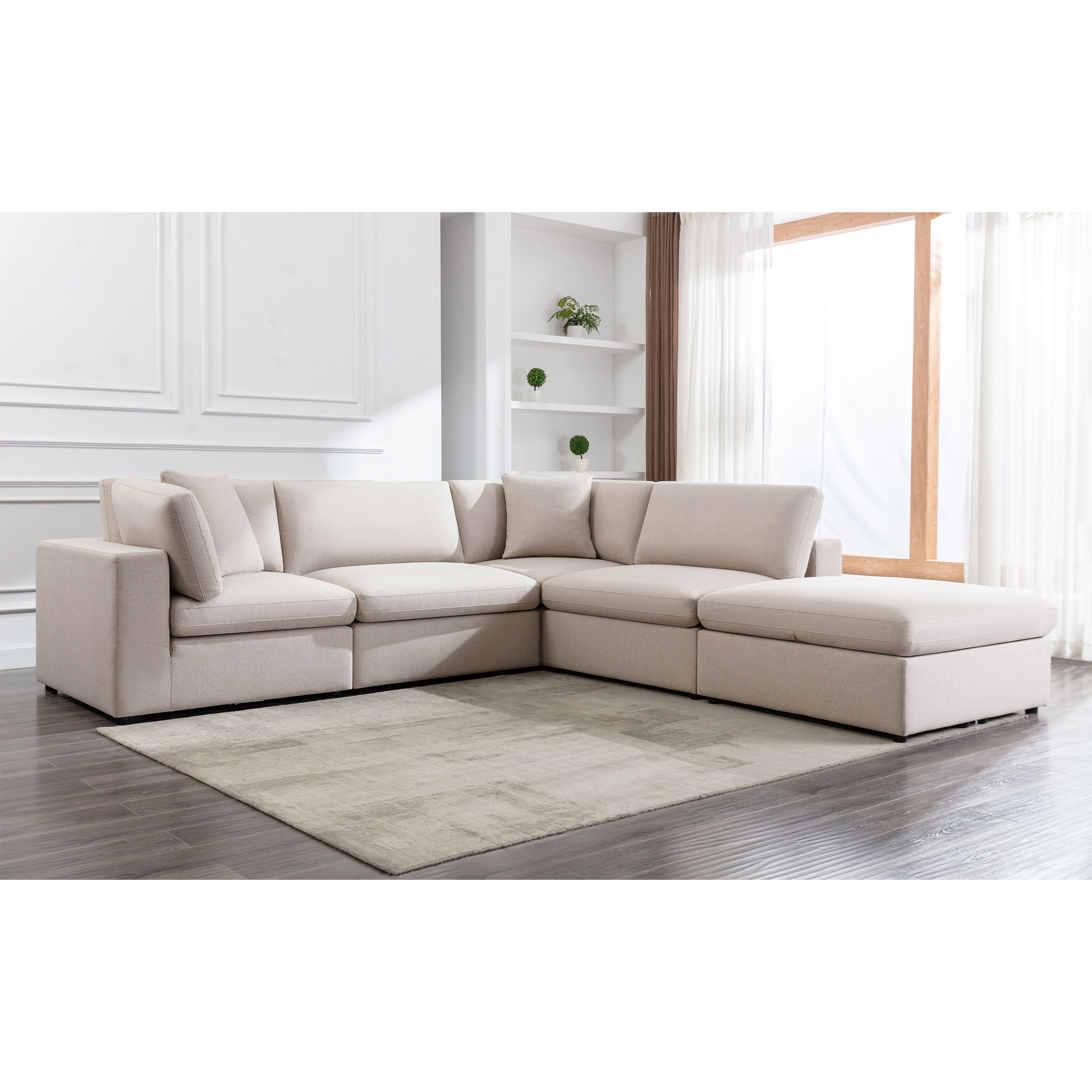 Urban Lounge 5-piece Fabric Sectional