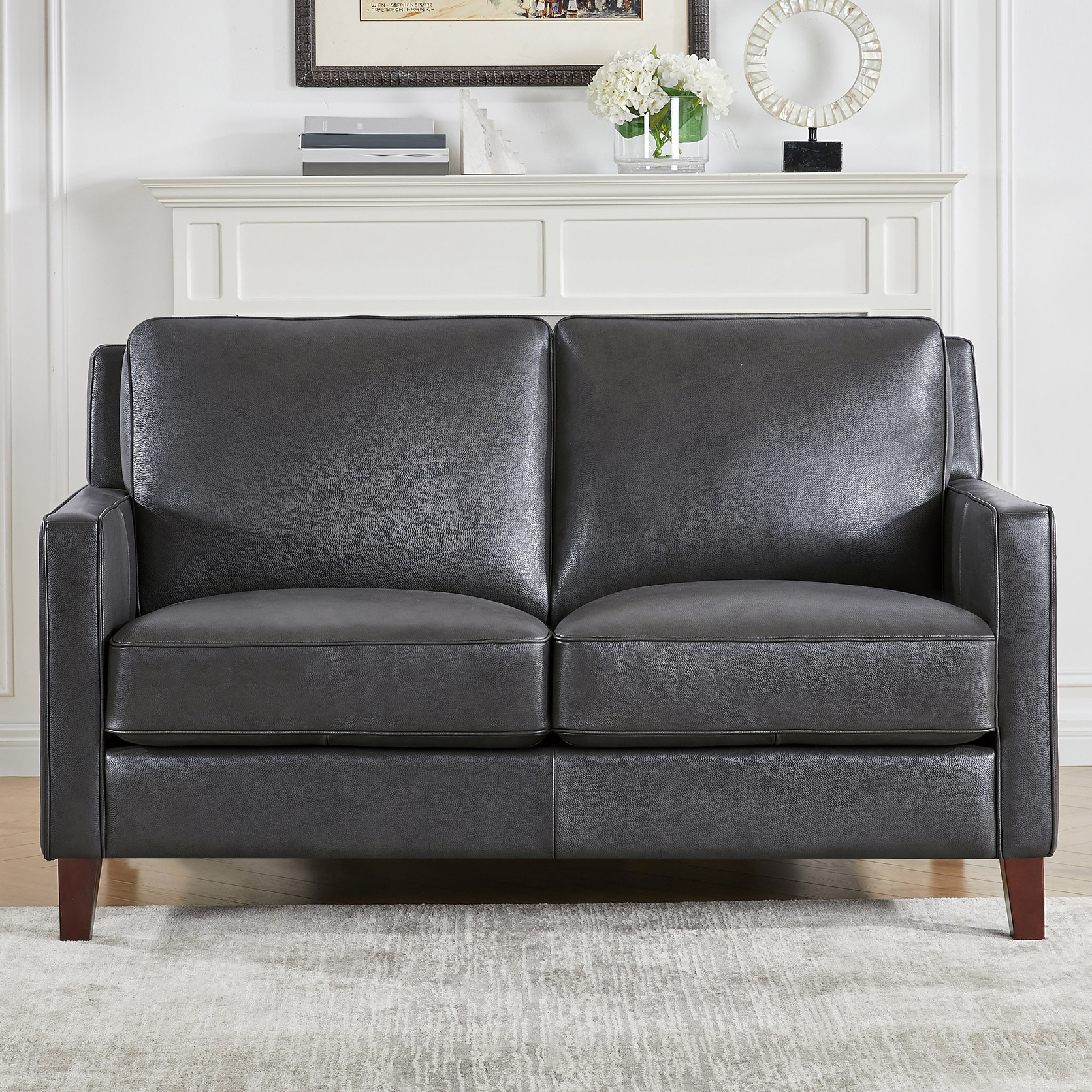 Prospera Home West Park Top-grain Leather Loveseat