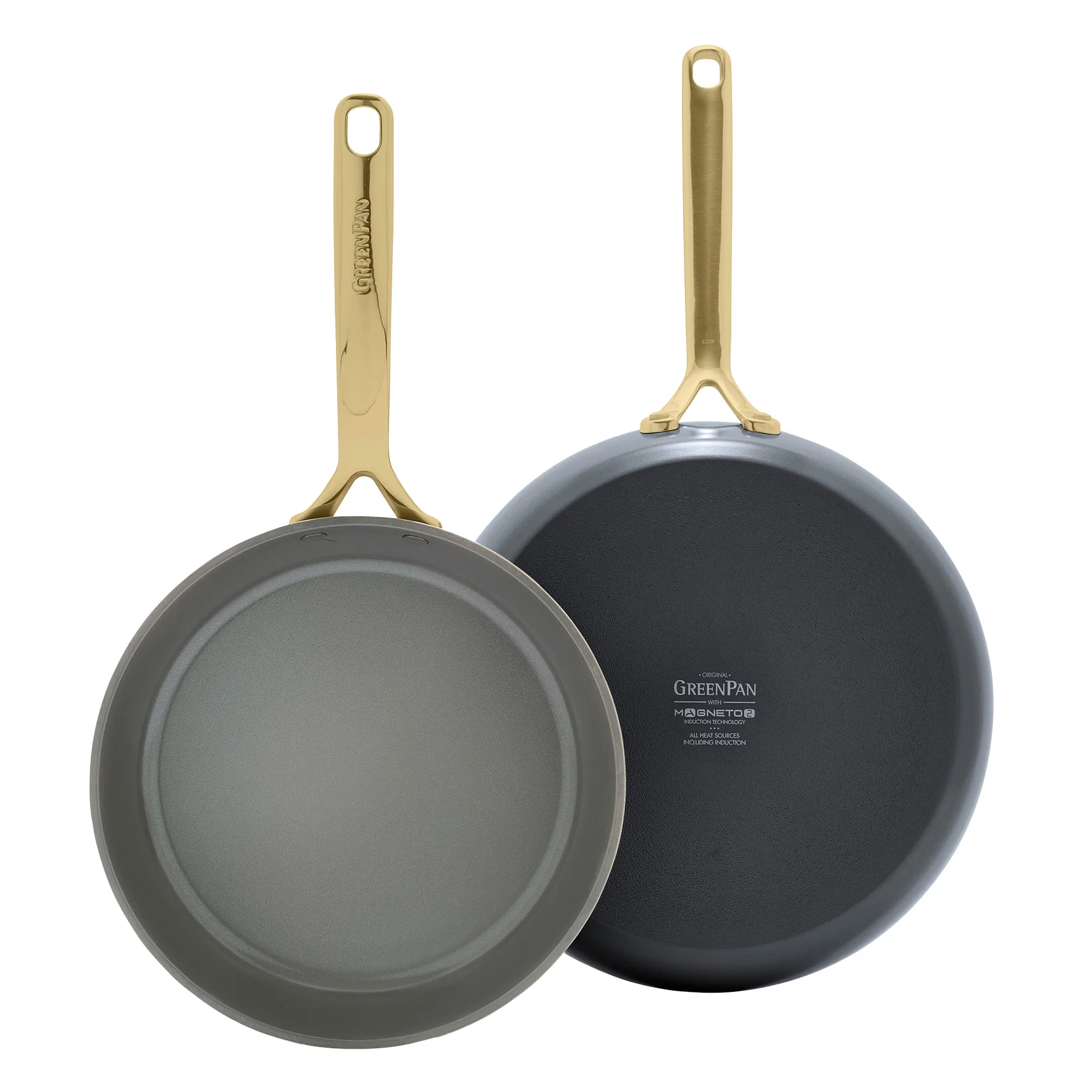 GreenPan GP5 Skillet Set with Gold Handles, 2-piece | Costco