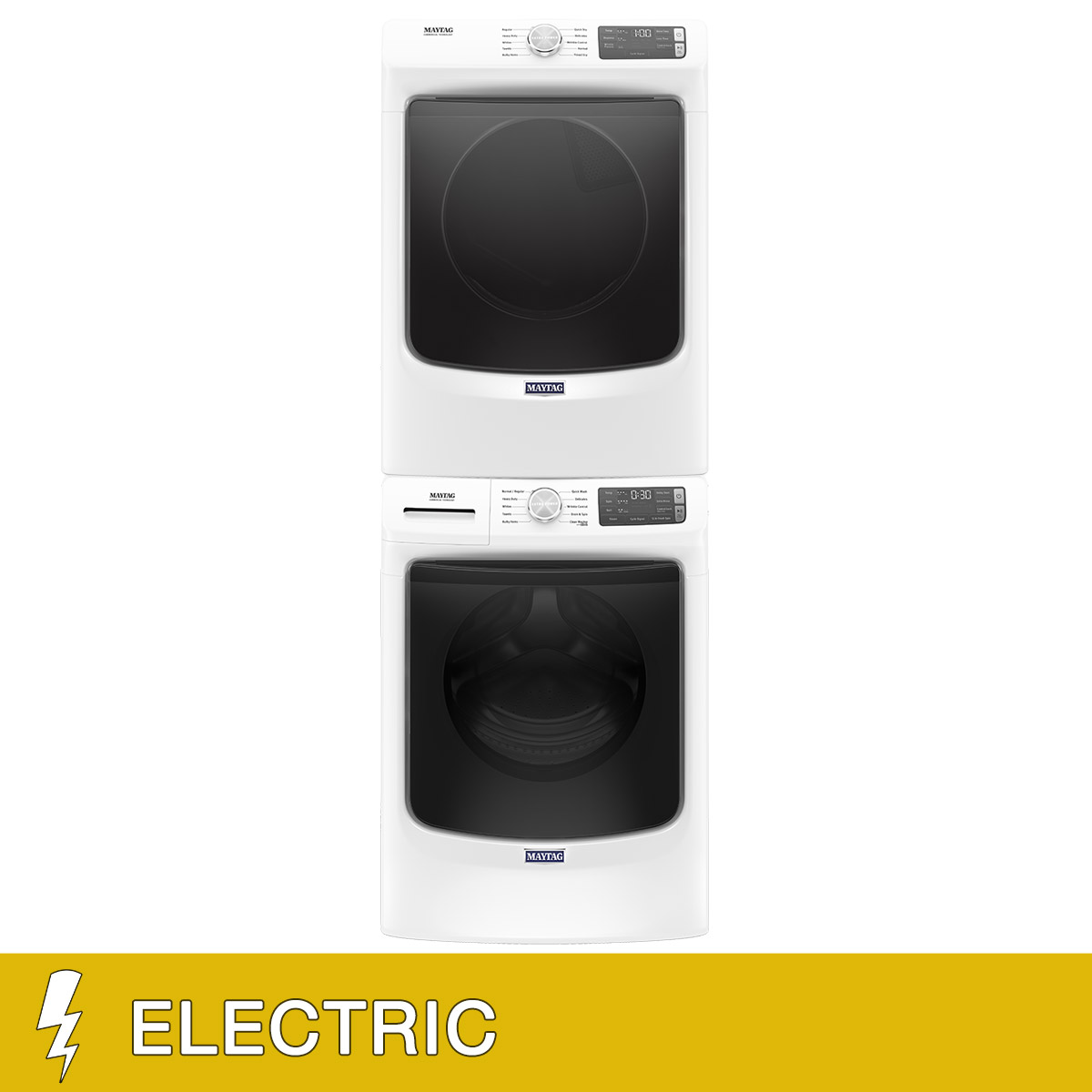Maytag 4.5 cu. ft. Washer and 7.3 cu. ft. ELECTRIC Dryer with Advanced Moisture Sensing with Stacking Kit
