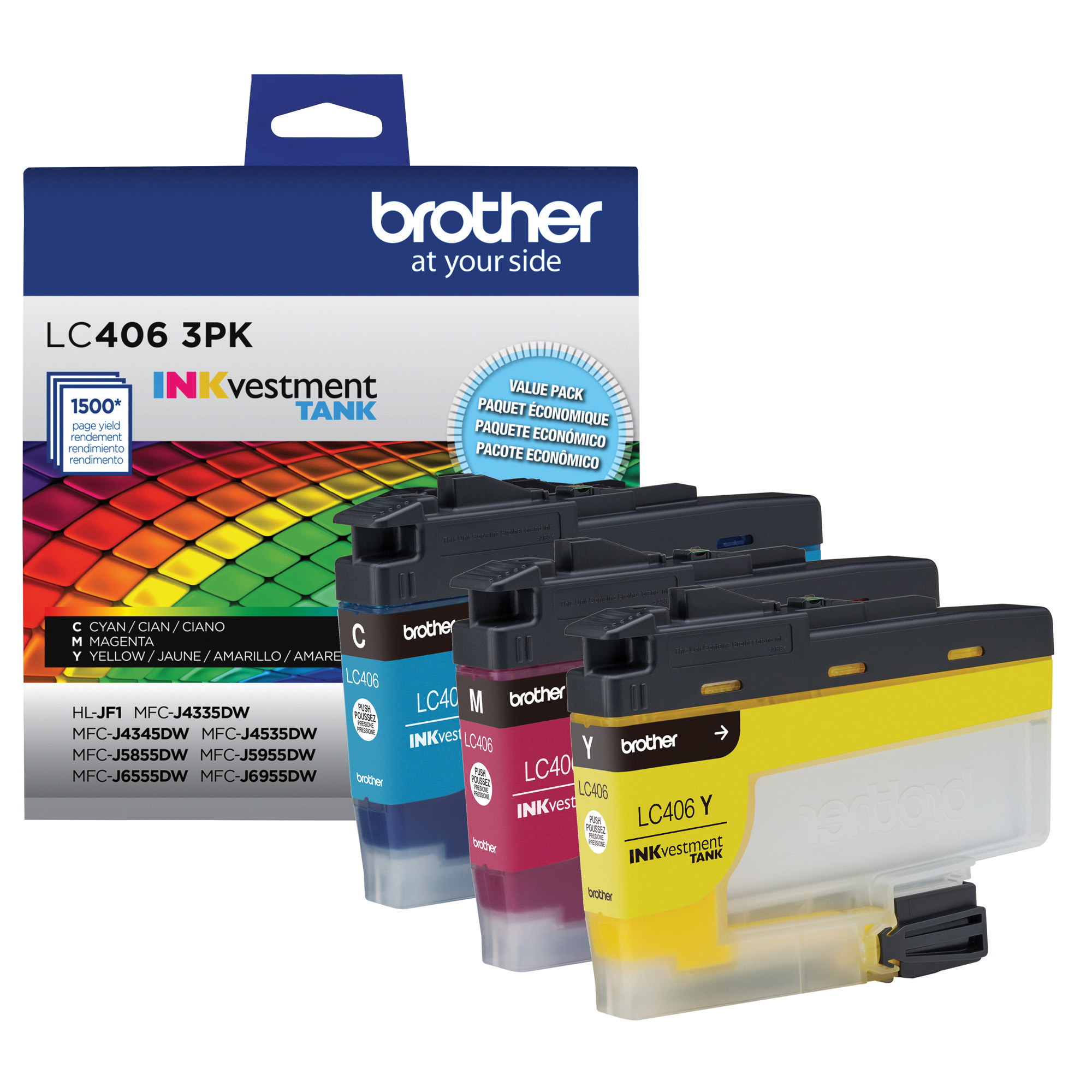 Brother Genuine INKvestment Tank Standard-Yield Colour Ink Cartridge 3-pack