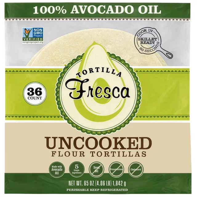 TORTILLA FRESCA AVOCADO OIL UNCOOKED 36 CT