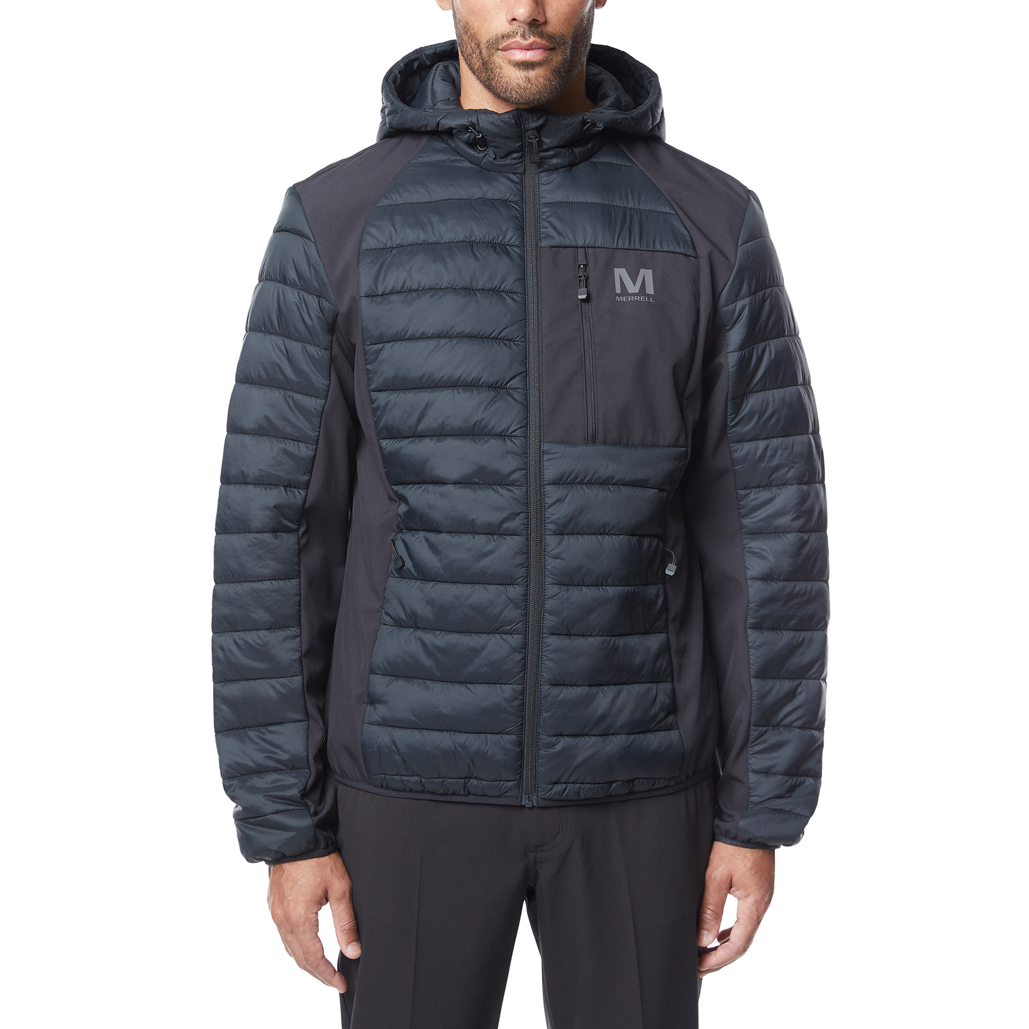 Merrell Hooded Mixed Media Puffer Softshell