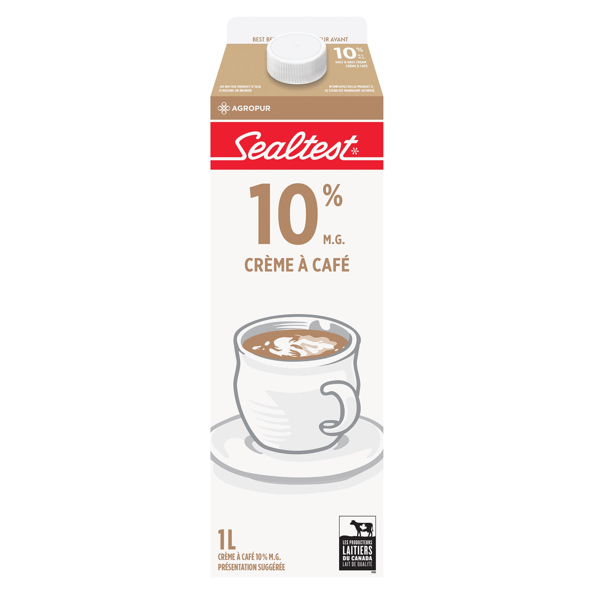 Sealtest  10% Half and Half Cream, 1 L