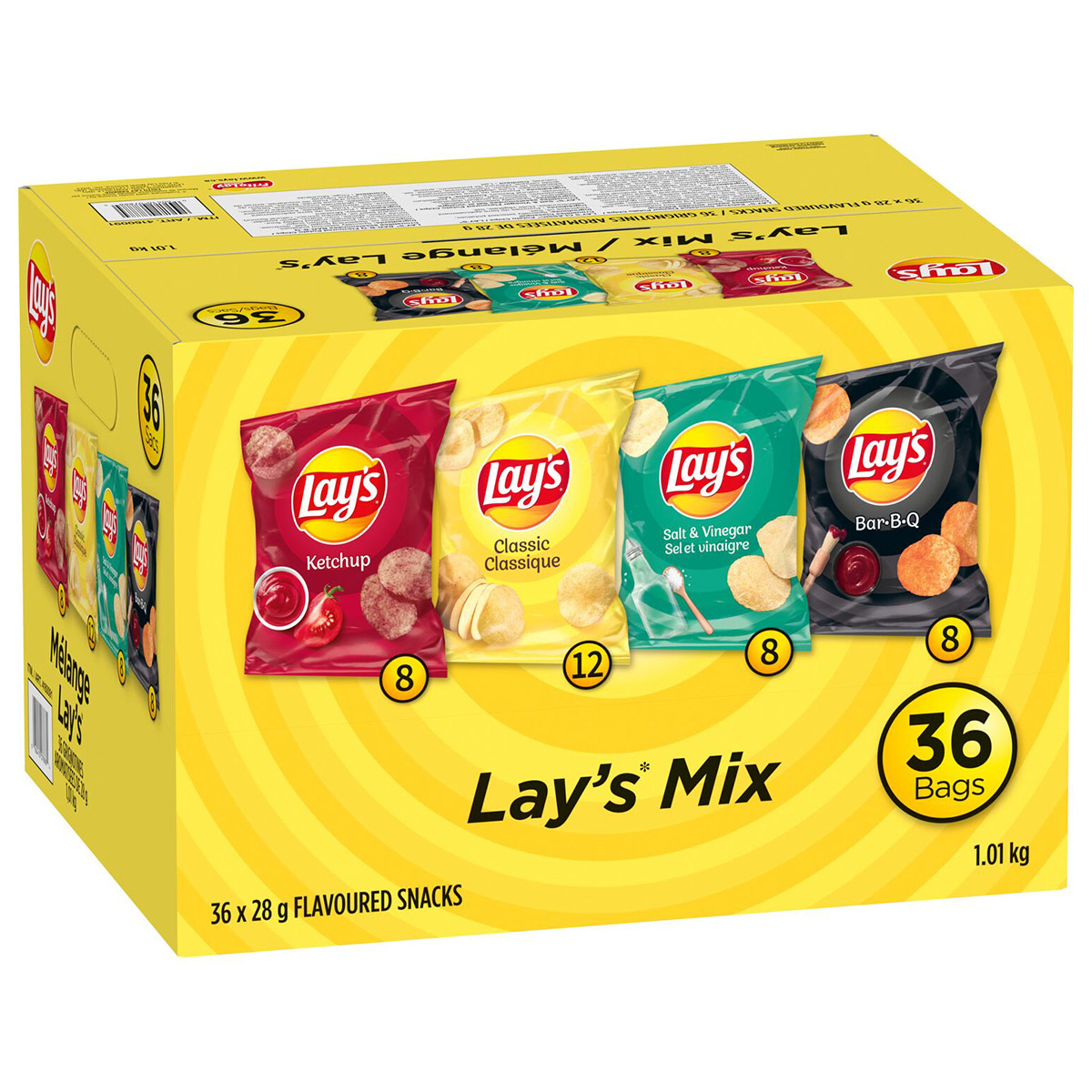Lay's Mix Flavoured Snacks, 36 × 28 g