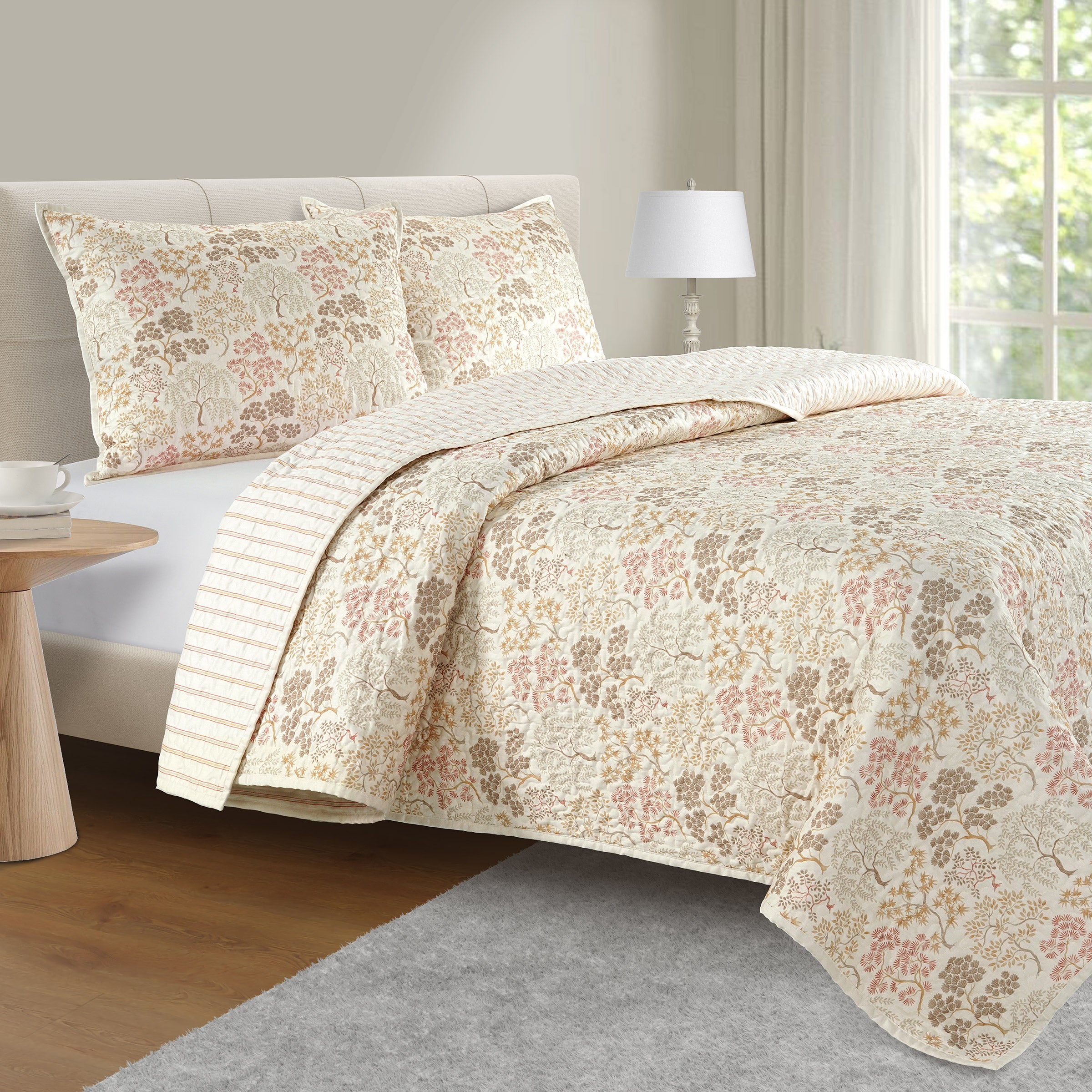 The Linen Closet Orchard Trees 3-piece Quilt Set