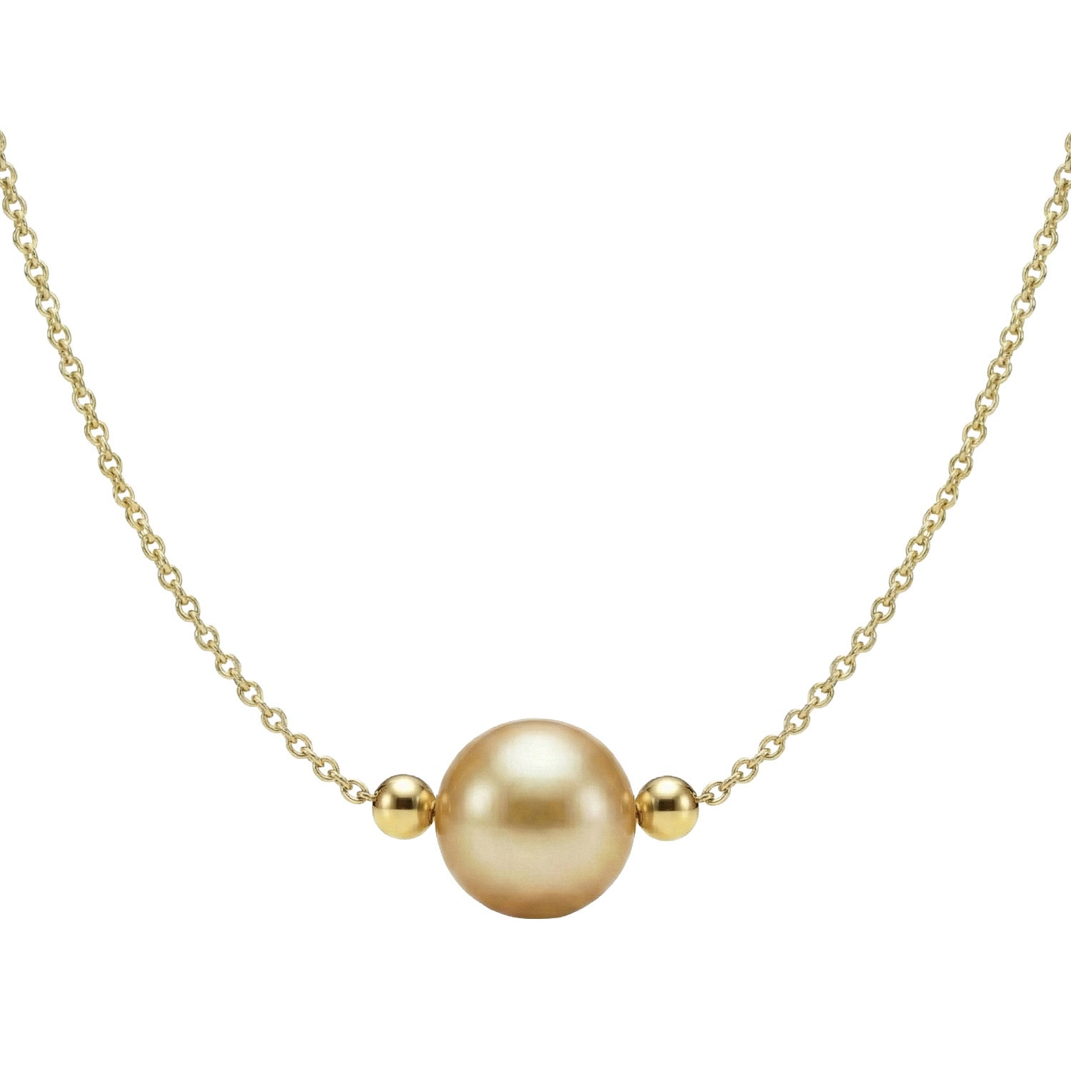10.5 – 11 mm Golden Cultured South Sea Pearl Necklace | Costco