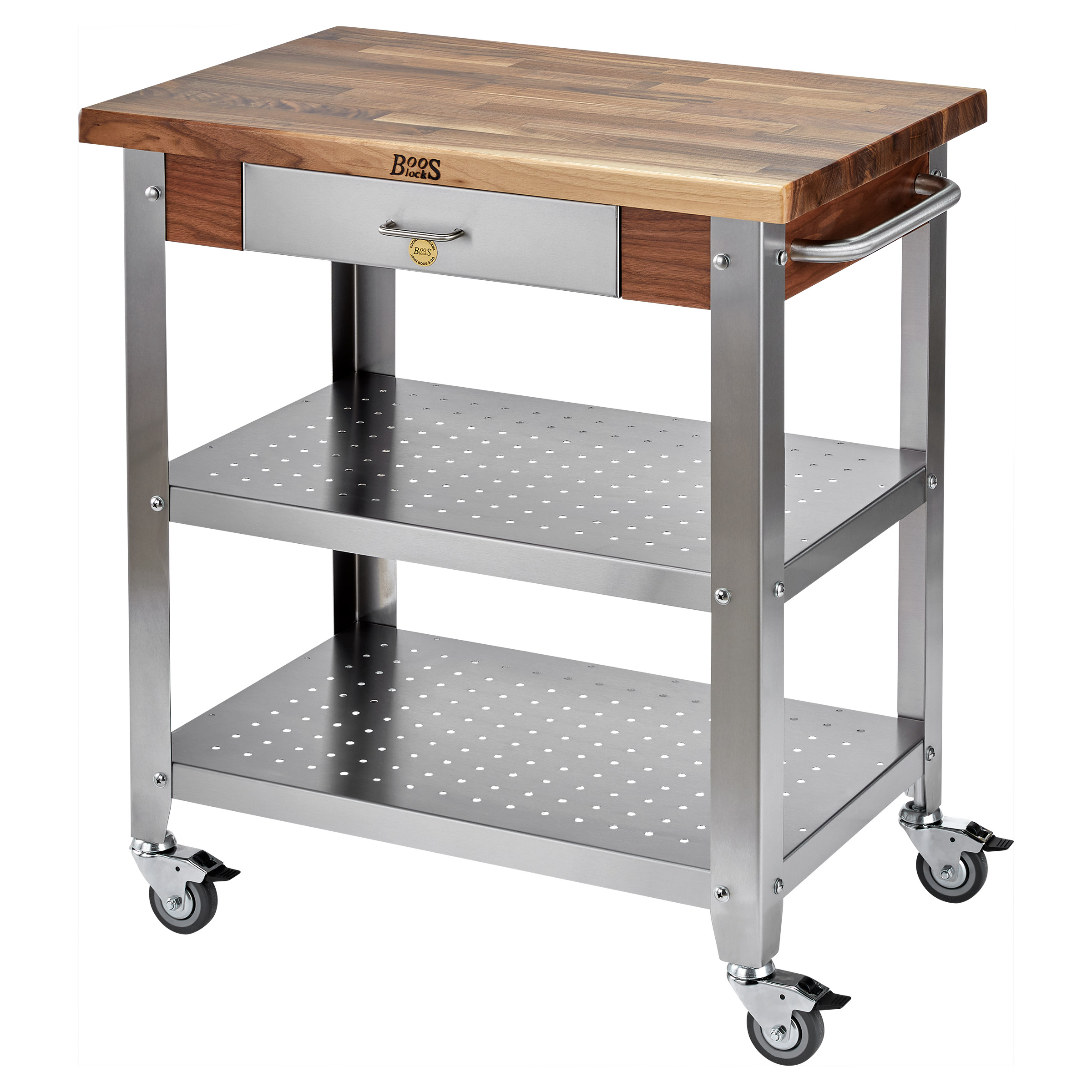 Chariot De Cuisine John Boos - Planche Érable & Acier Inox - Meuble Cuisine Professionnel