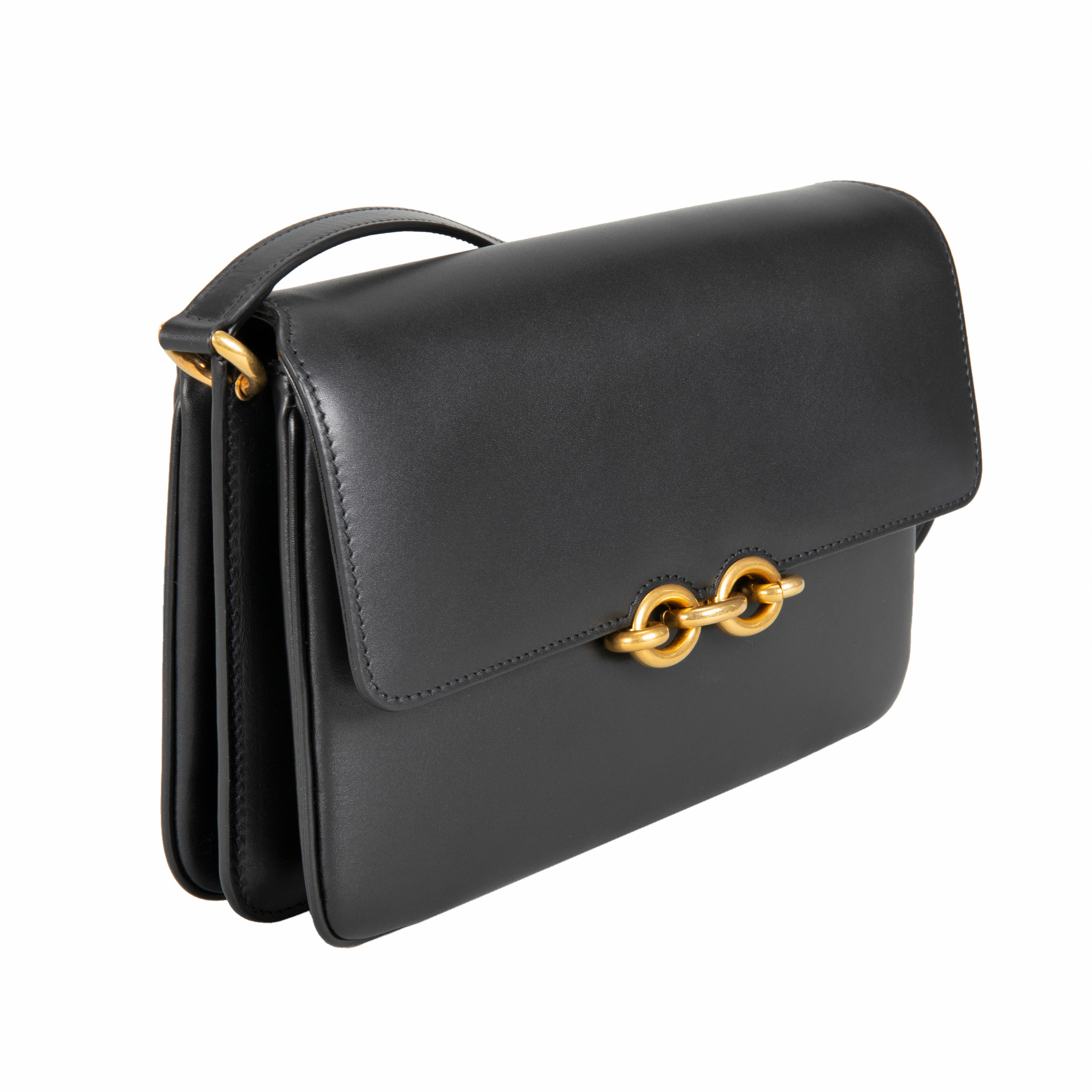 YSL Satchel Le Maillon Queens Bag Nero, Black | Costco