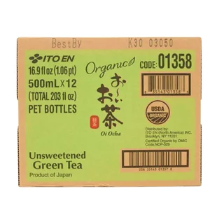 Ito En Organic Unsweetened Green Tea, 16.9 fl oz, 12-count