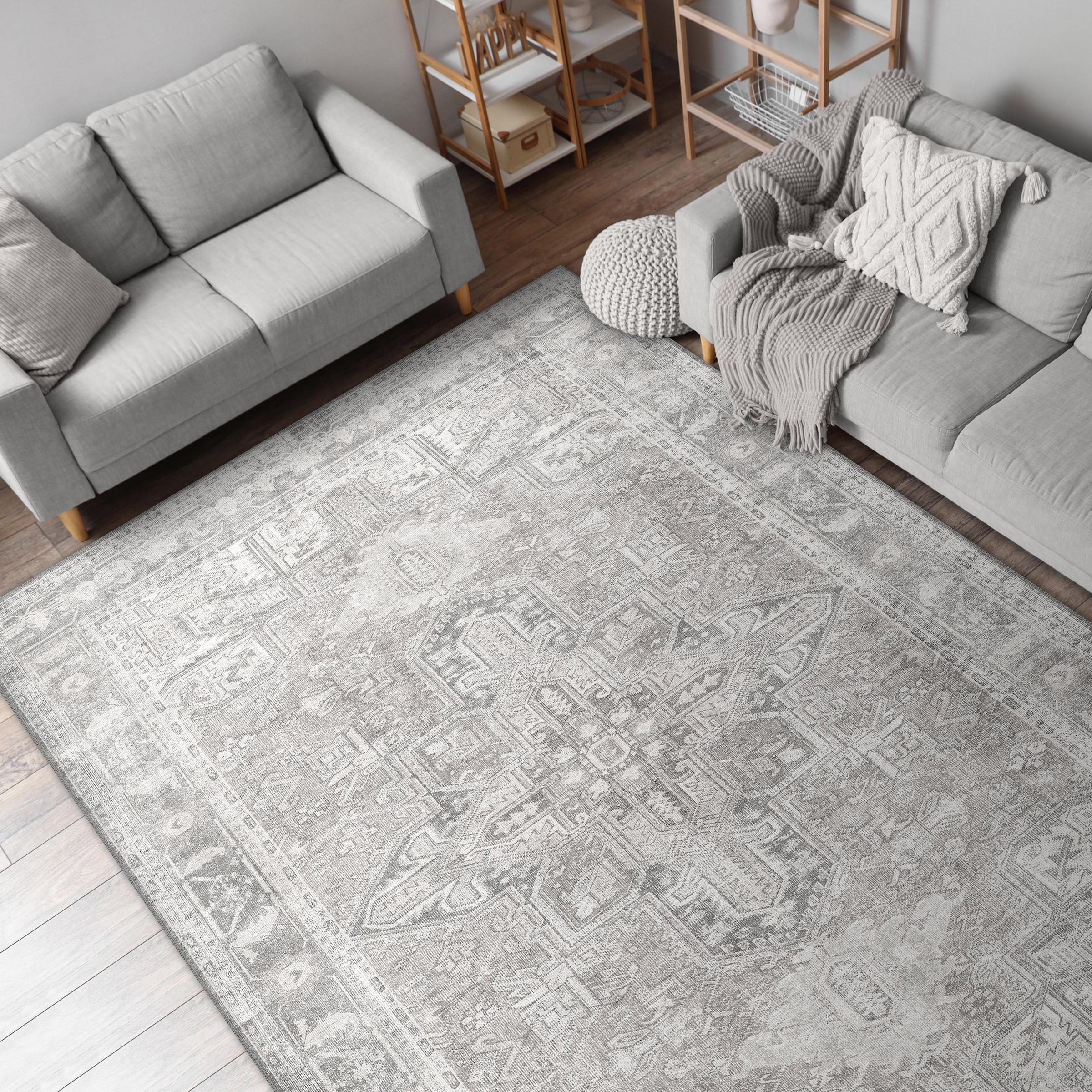 Apache Chenille Area Rug, Gilbert Gray, 6' x 9' | Costco