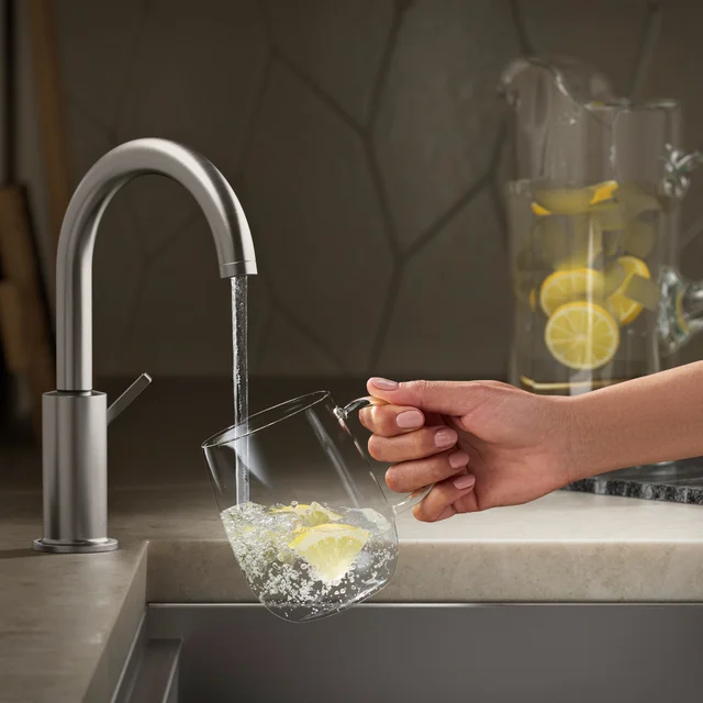 Kohler Vybe Beverage Faucet With Aquifer+ Water Purification System, Stainless Steel