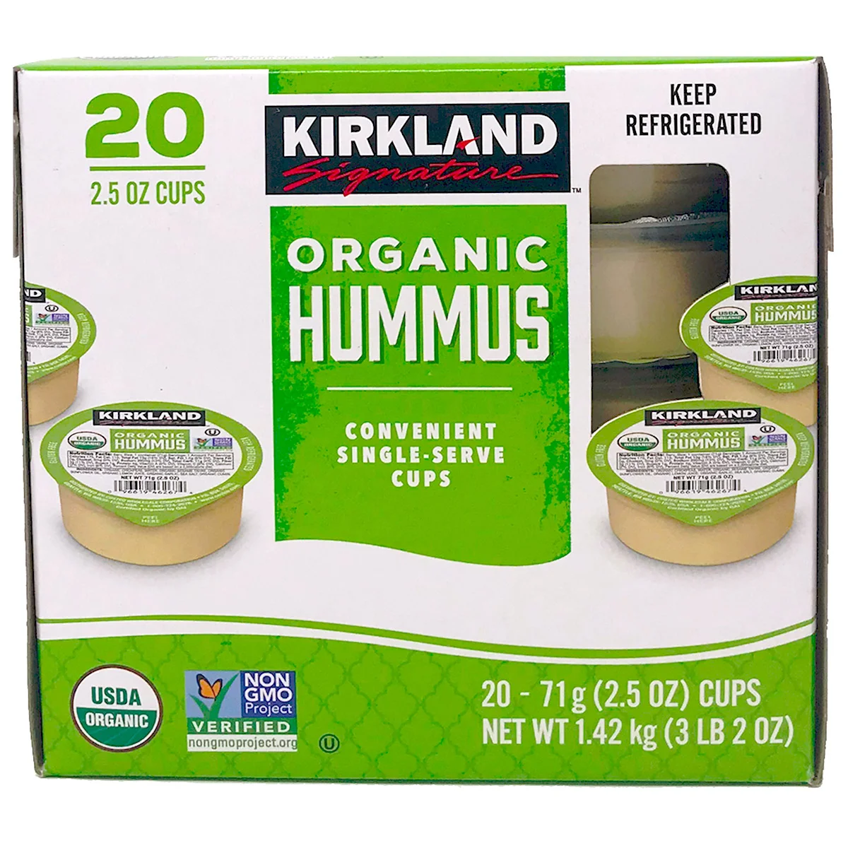 Kirkland Signature Organic Hummus, 2.5 oz, 20-count | Costco