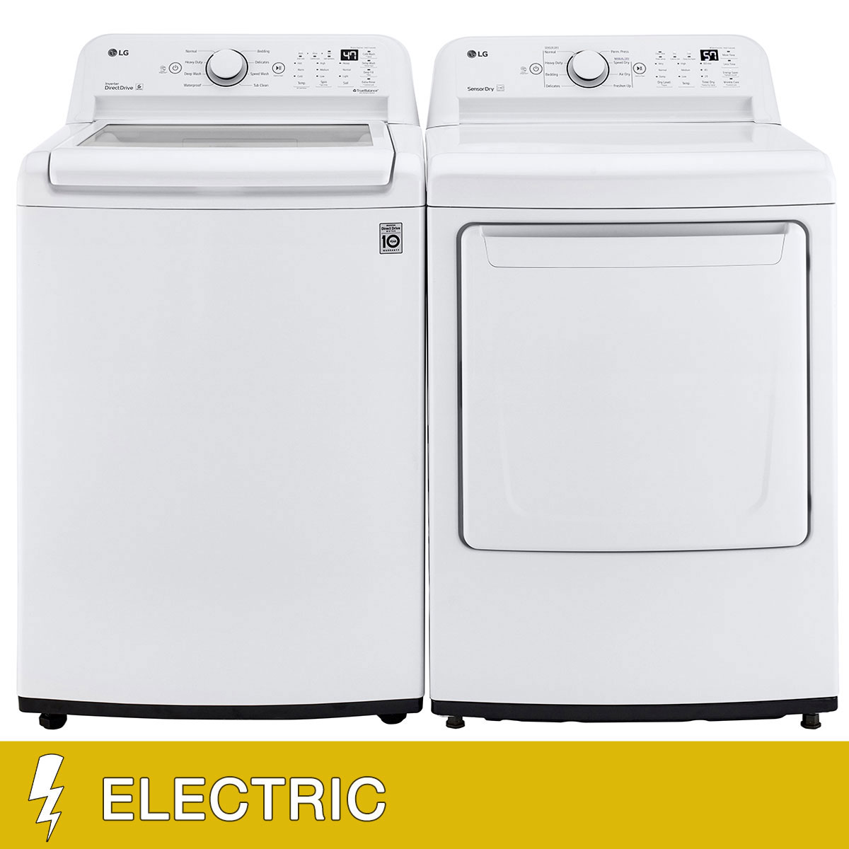 LG 4.3 cu. ft. Top Load Washer with Agitator and 7.3 cu. ft. ELECTRIC Dryer with Sensor Dry