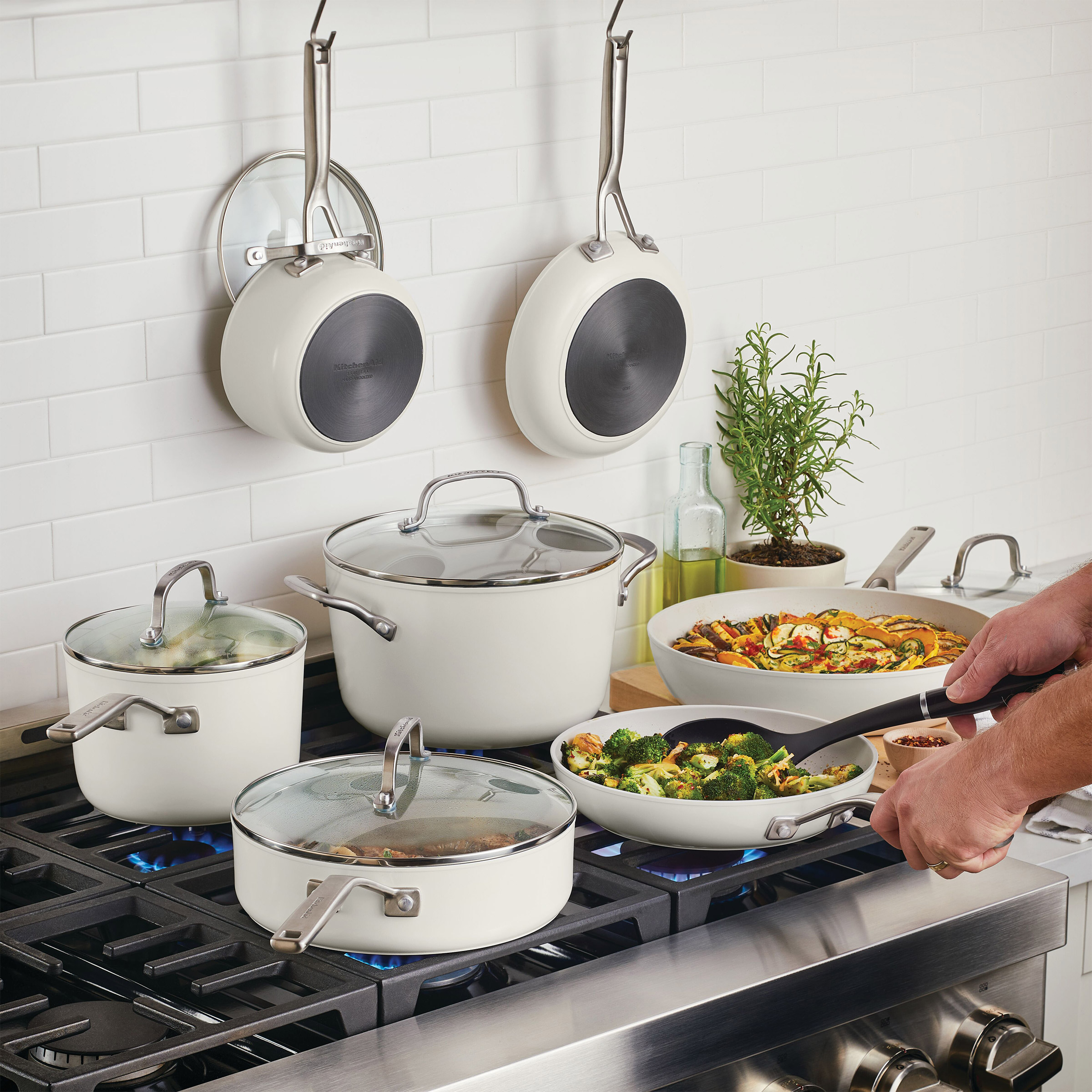 KitchenAid Hard Anodized Ceramic Cookware Set, 12-pieces | Costco