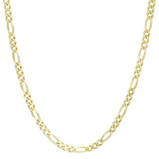 14KT YELLOW GOLD FIGARO NECKLACE 18" MADE IN ITALY