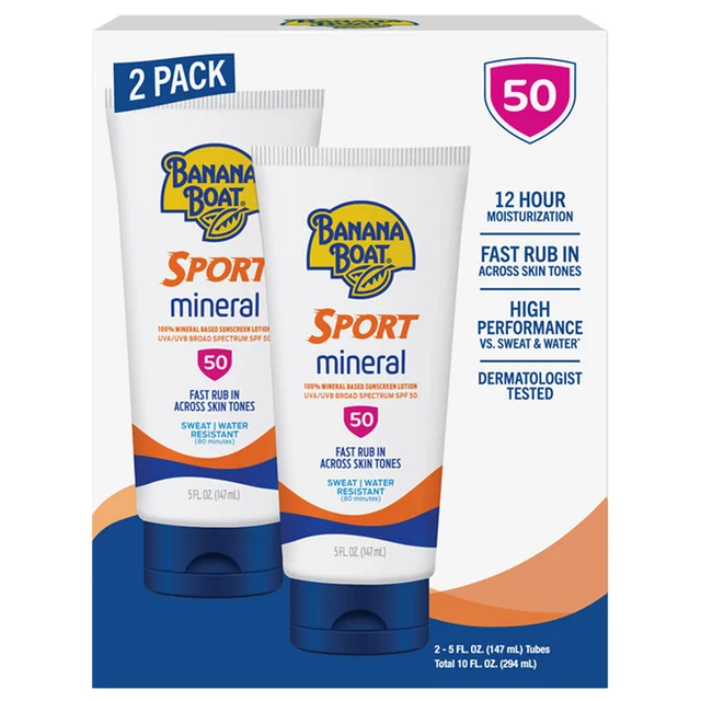 BANANA BOAT SPORT MINERAL SPF 50 LOTION 2-PACK