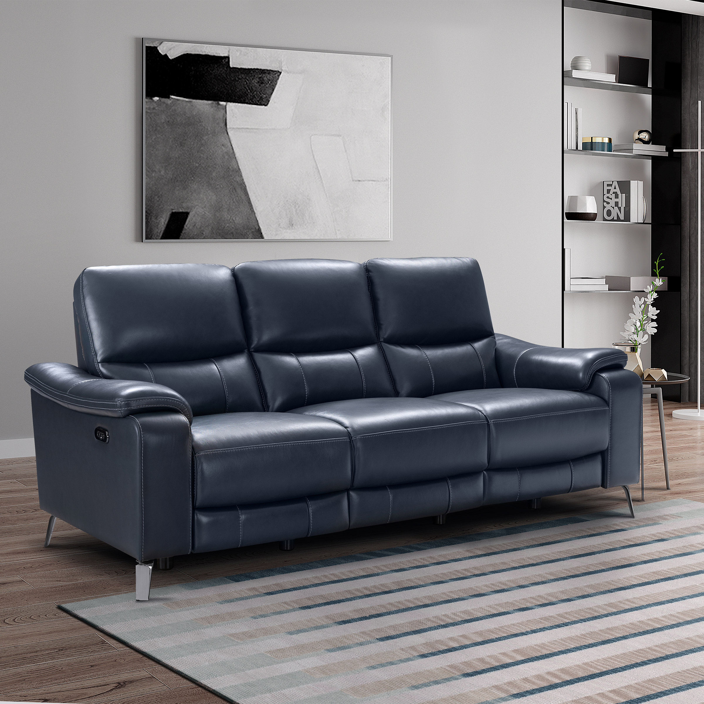 Indigo Bay Leather Power Reclining Sofa with Power Headrests