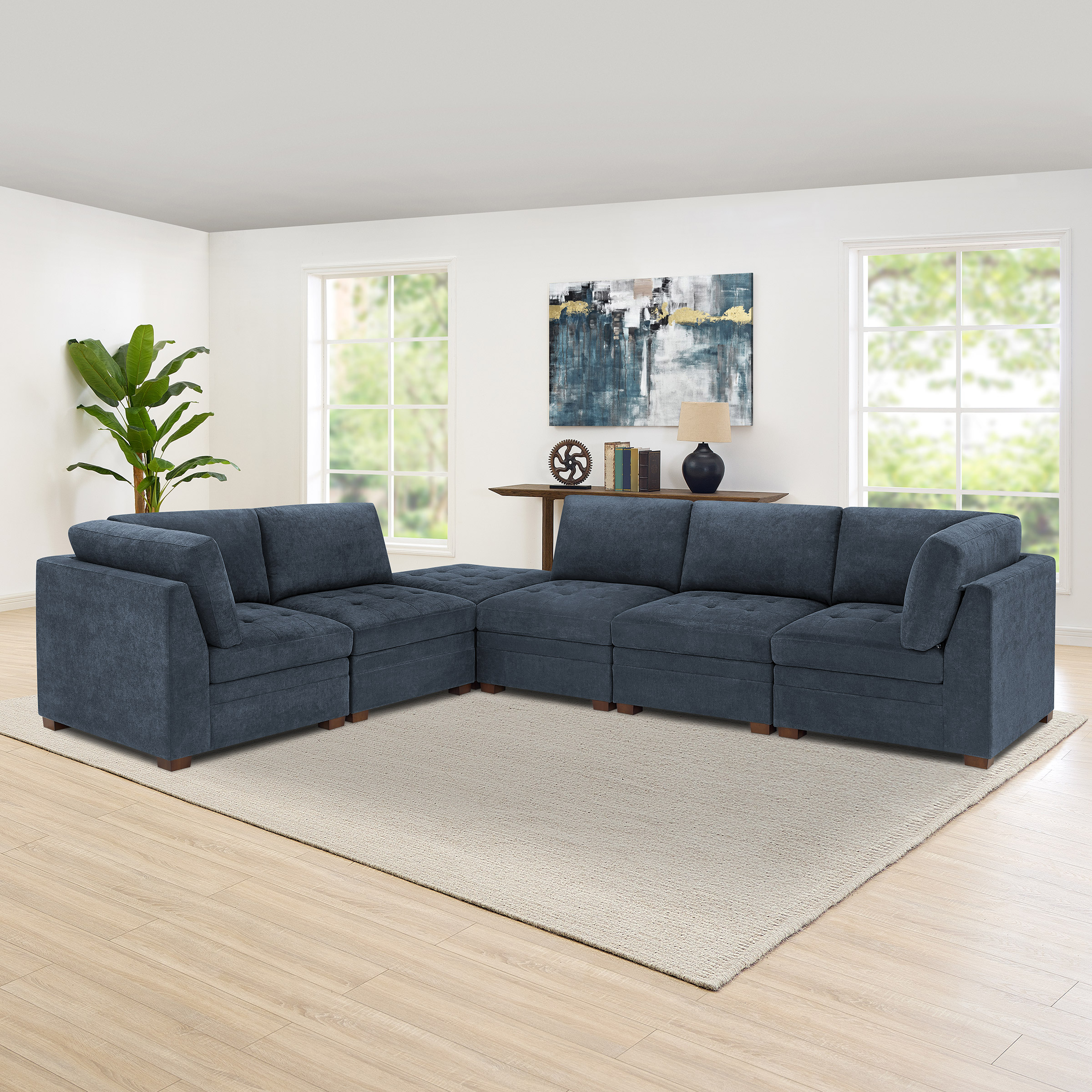 Thomasville Tisdale Tufted 6-piece Fabric Sectional with Storage