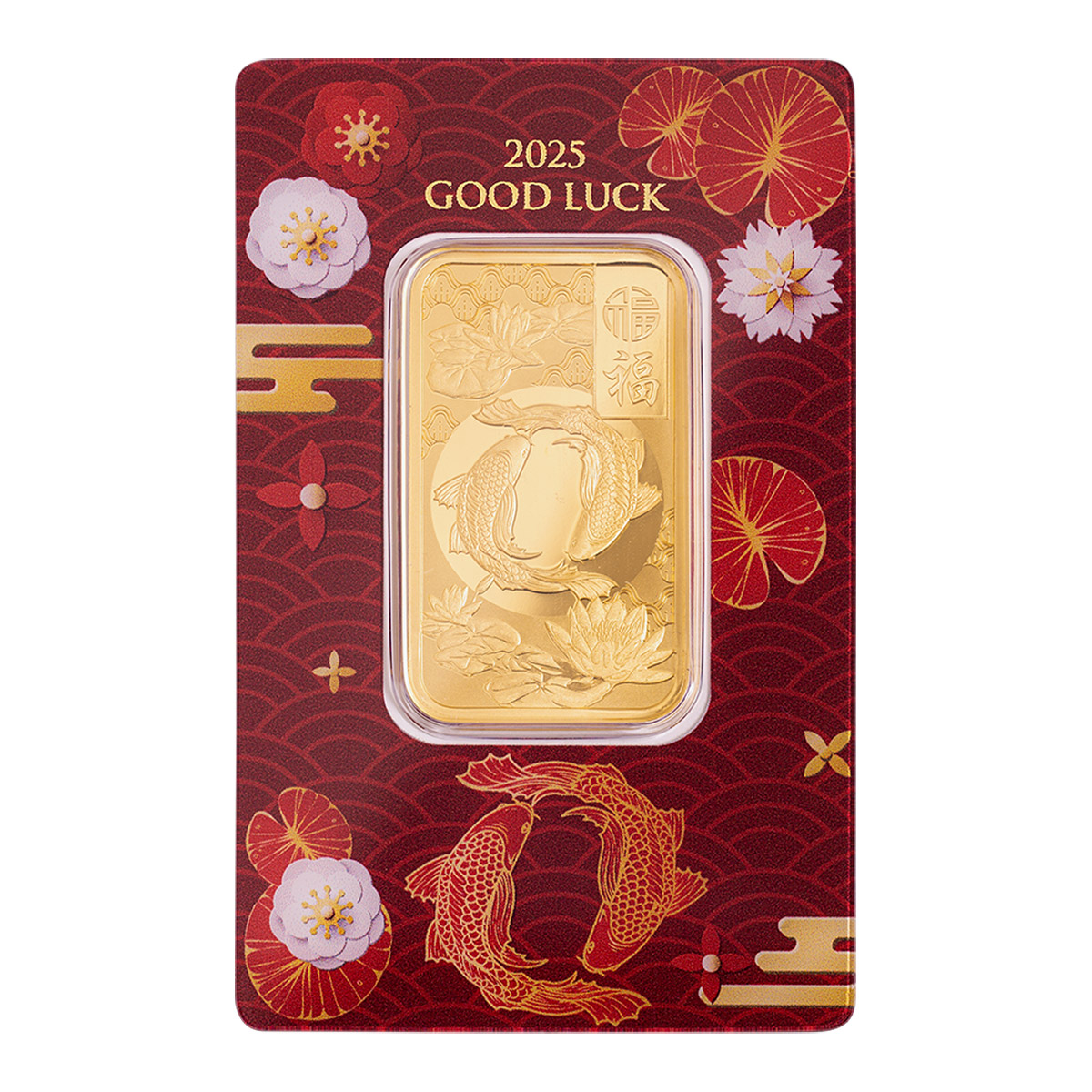 1 oz Gold Bar PAMP Suisse Good Luck Koi Fish