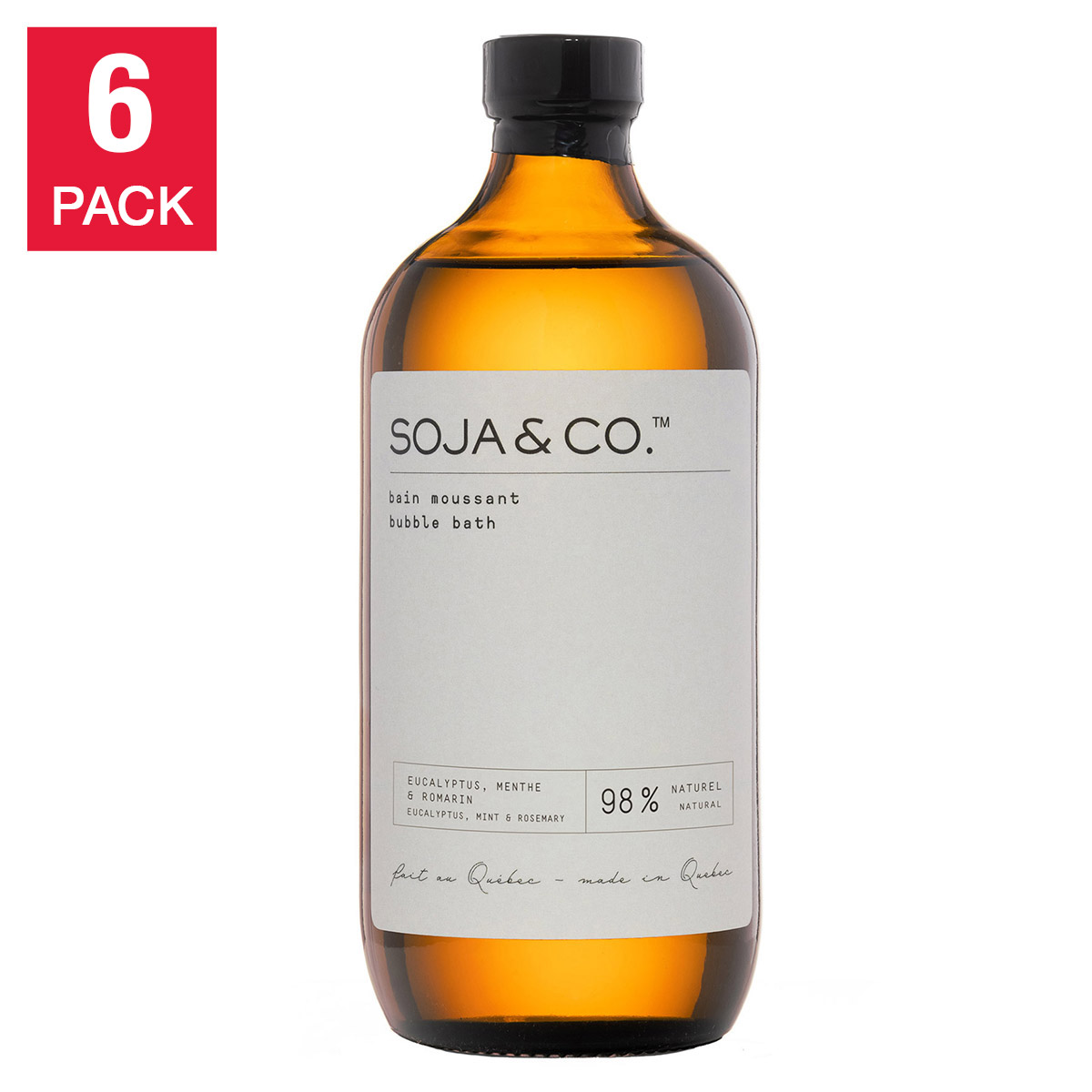 SOJA&CO. Eucalyptus, Mint and Rosemary Bubble Bath, 6-pack