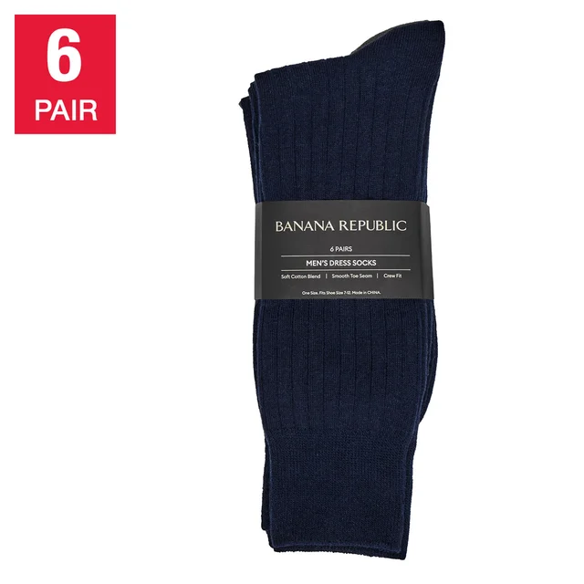 BANANA REPUBLIC MEN'S DRESS SOCK 6 PAIR