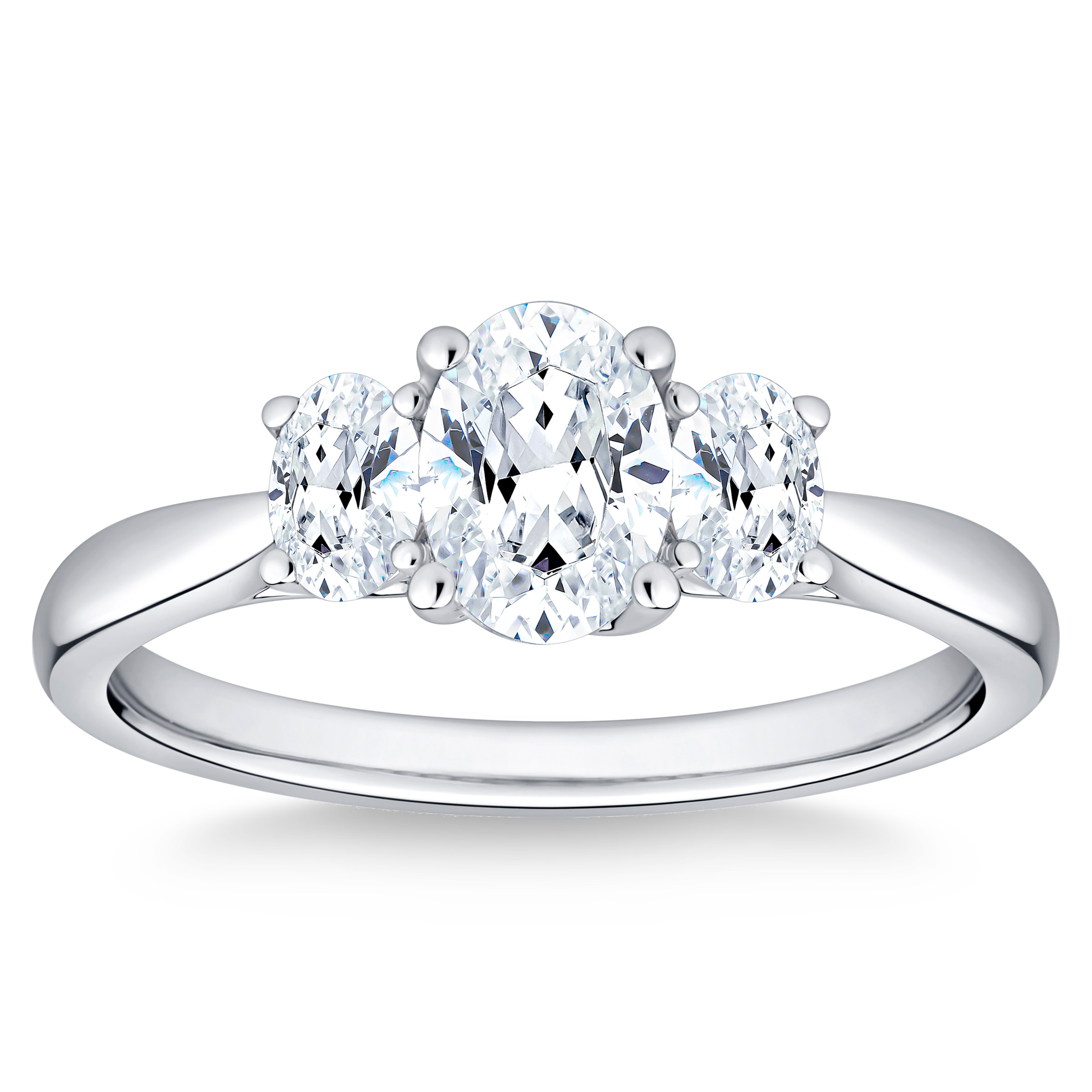Three Stone Oval Cut Diamond Ring (1.10 ctw)