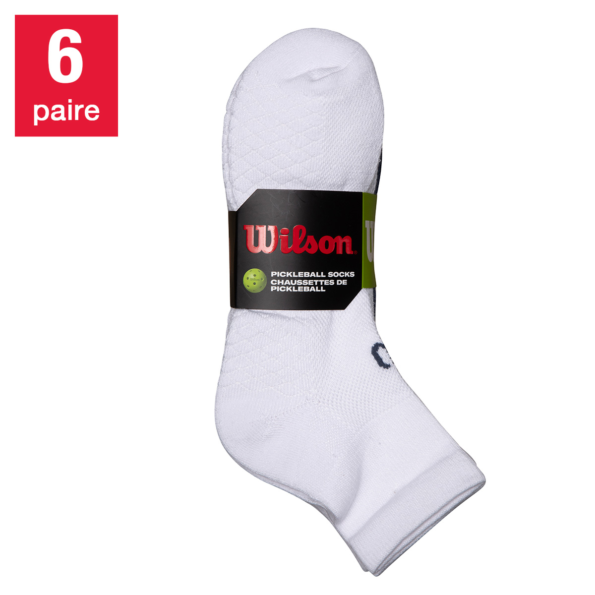 Wilson - Chaussettes de pickleball pour hommes, 6 paires
