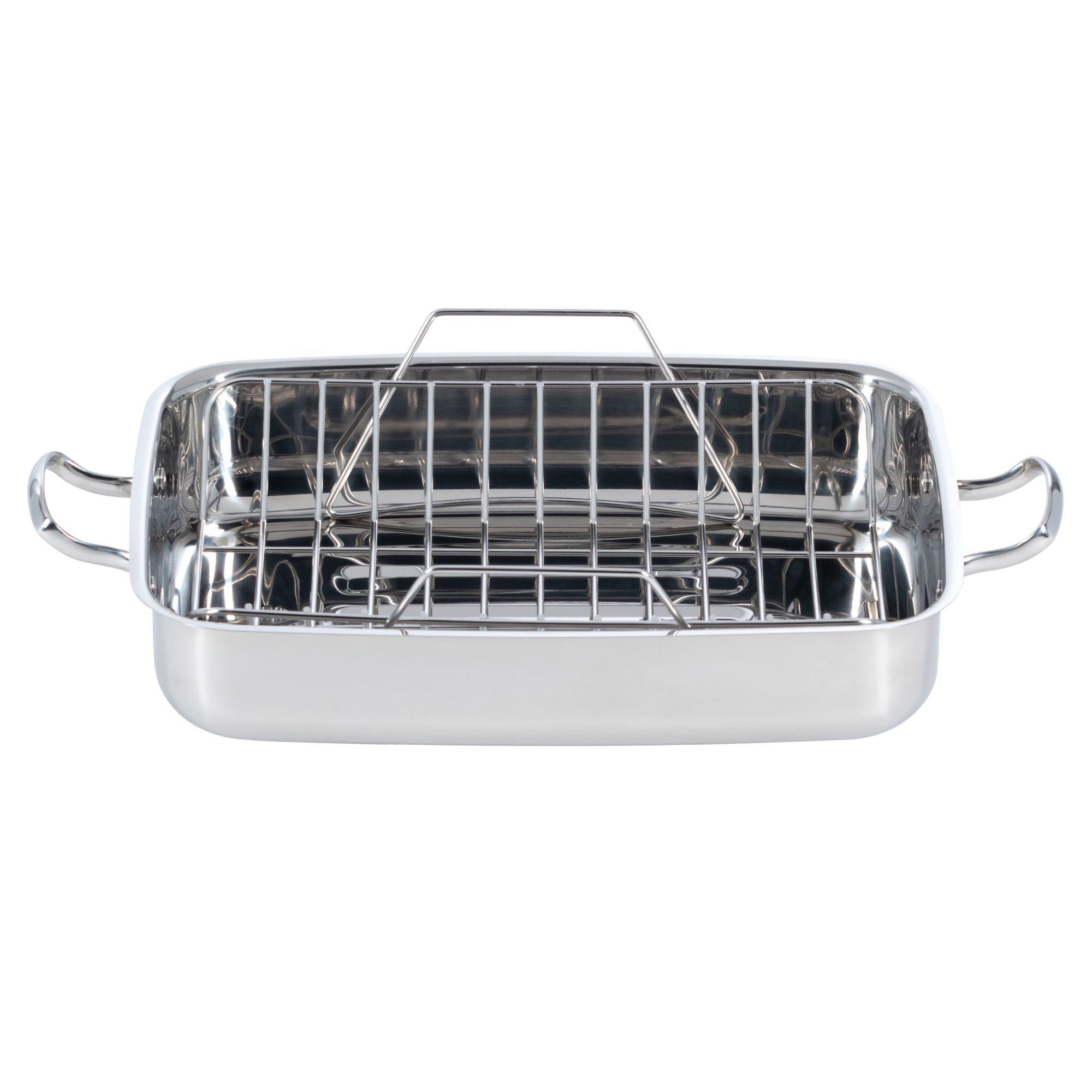 Lagostina 18/10 Stainless-steel Roasting Pan with Rack, 39 cm × 28 cm (15.3 in. × 11 in.)