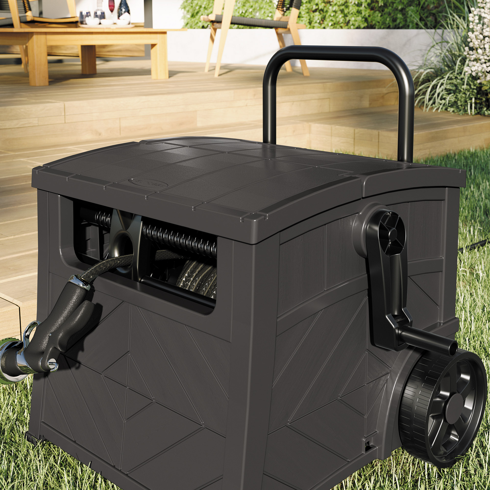 Suncast Smart Tube Hose Hideaway with Brass Connections | Costco