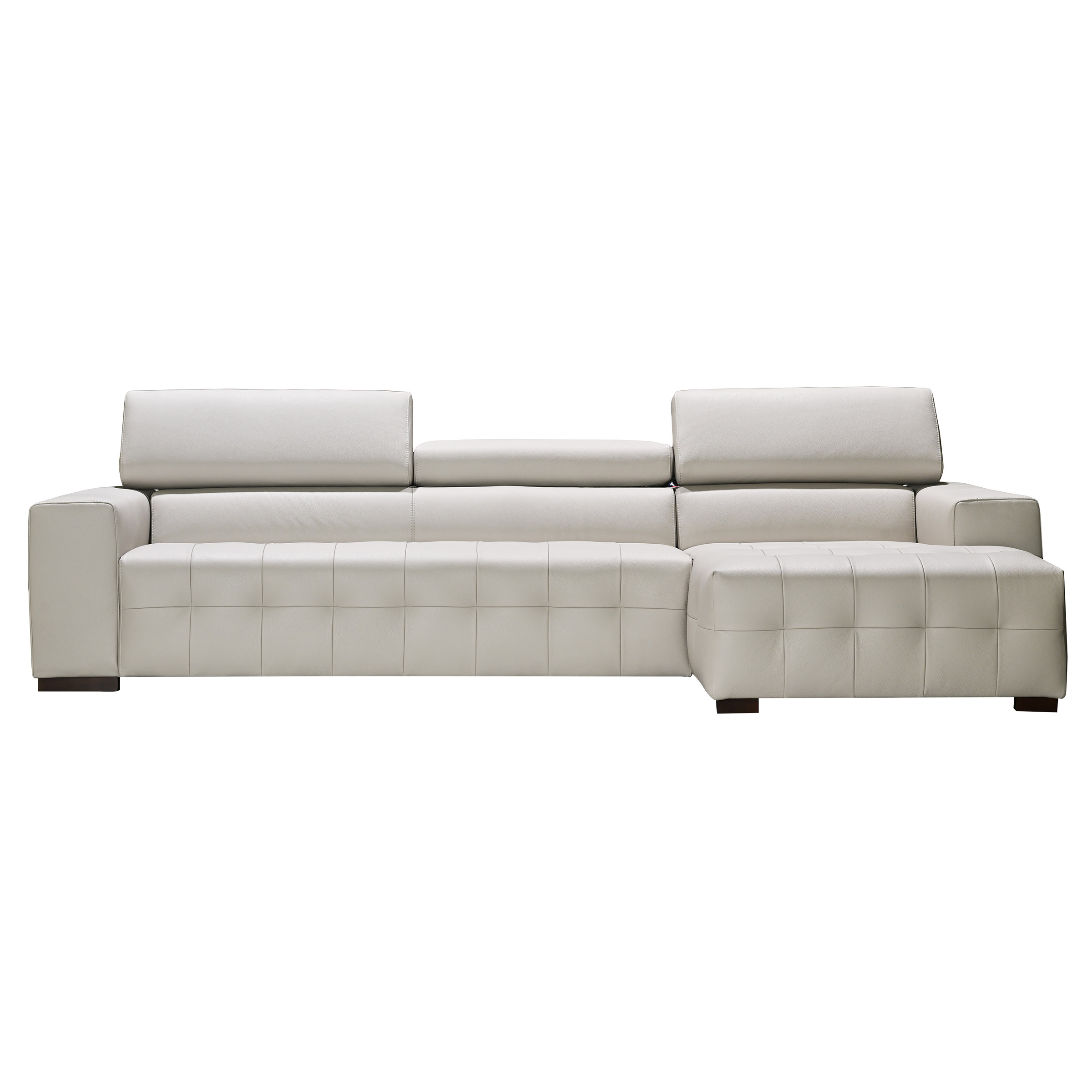 Como 2-piece Top Grain Leather Right-hand Facing Sectional