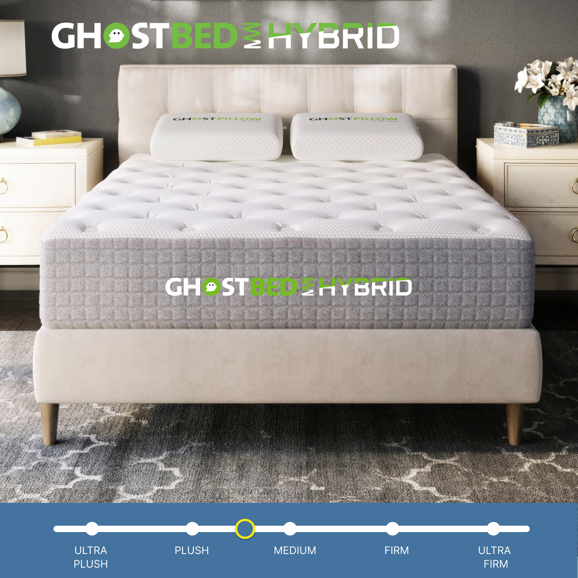 GhostBed Hybrid 12" Medium-Plush Cooling Mattress