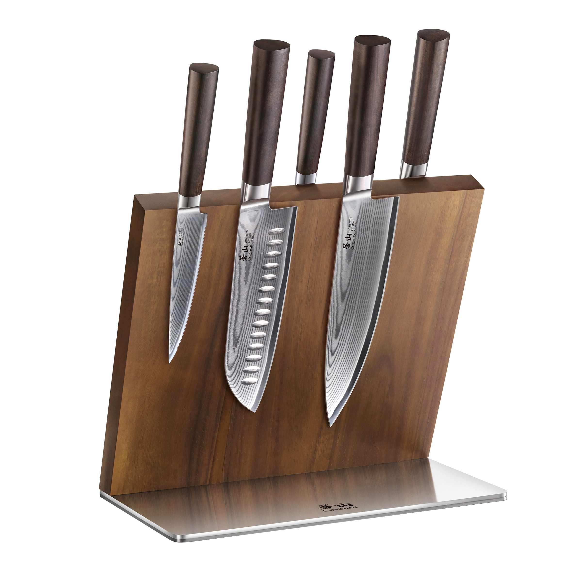 Cangshan Sobu Series 6-piece Damascus Steel Knife Block Set