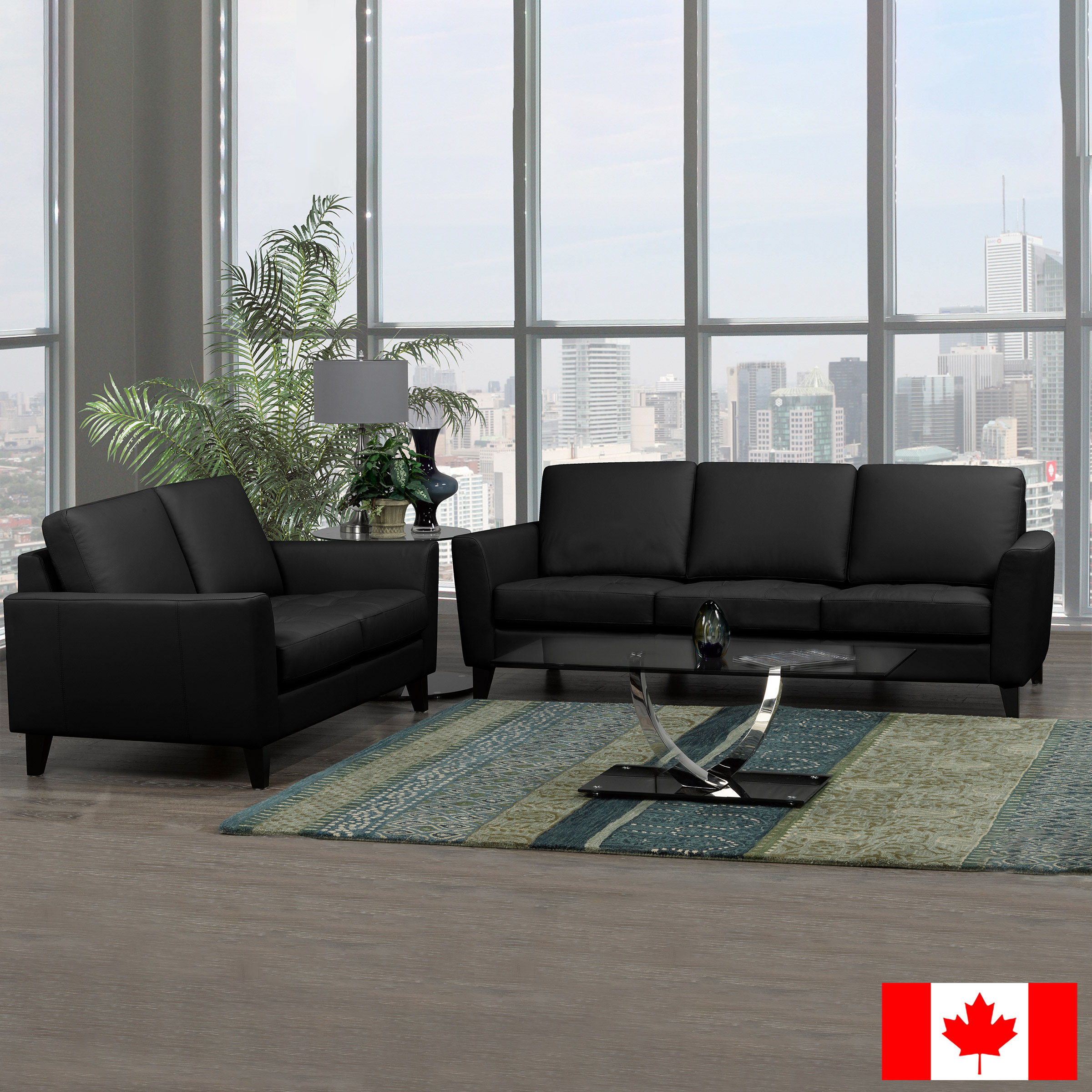 Riviera Top Grain Leather Sofa and Loveseat