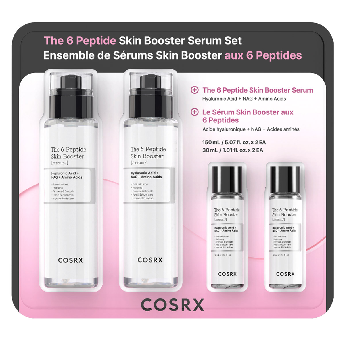 COSRX The 6 Peptide Skin Booster Serum Set, 2 x 150 mL + 2 x 30 mL