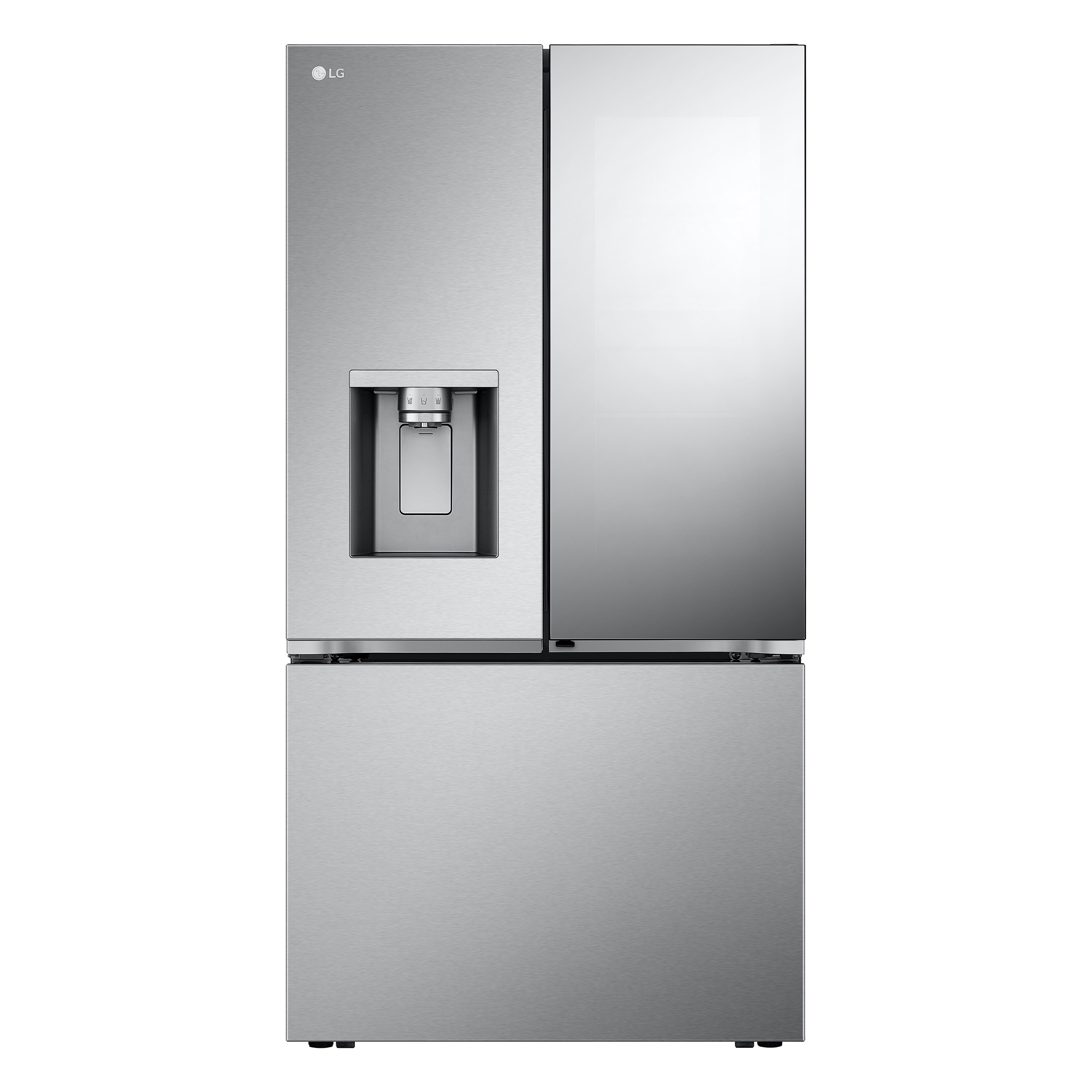 LG 36 in 26 cu ft. Stainless Steel Counter Depth MAX French Door Refrigerator with Mirror InstaView