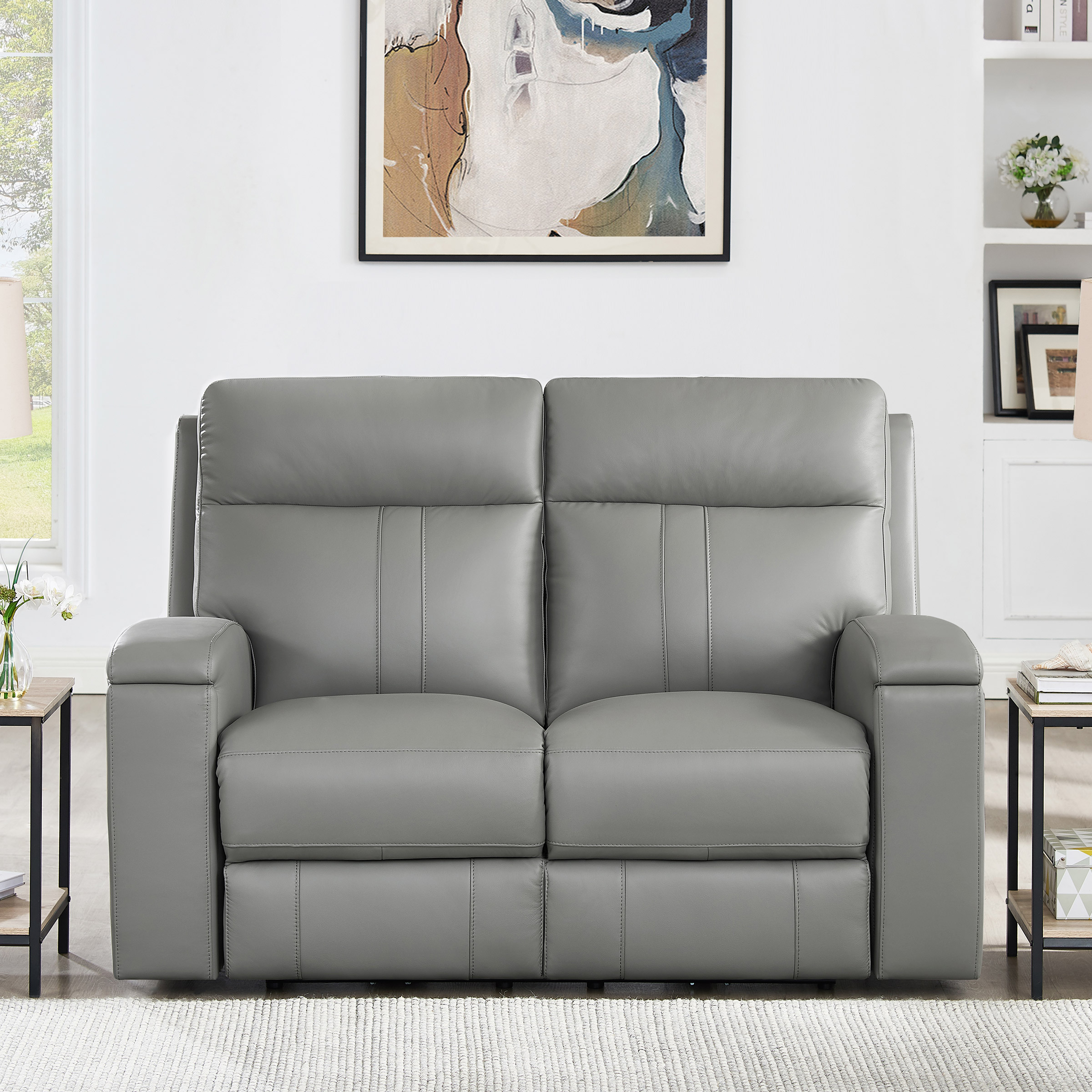 Prospera Home Frasier Top Grain Leather Power Reclining Loveseat